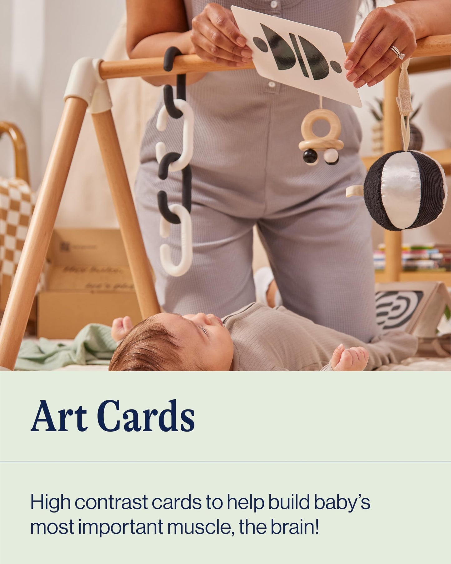 Lalo Art Cards - Set of 6 High Contrast Baby Cards for Infants - Printed with Soy-Based Ink, Lead & Phthalate-Free - Newborn Brain Development Toys - Farm Animals