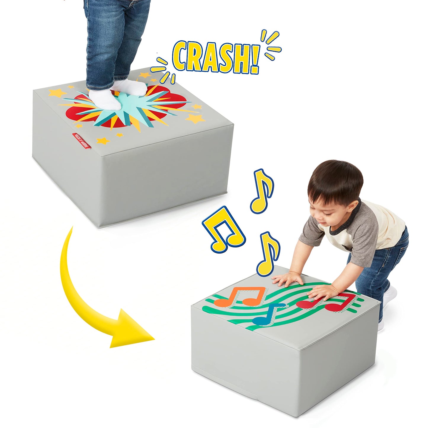 Radio Flyer Tumble Town Interactive Learning Blocks with Sounds, Kids Indoor Climber & Play Structure, Big Foam Climbing Blocks for Toddlers Ages 9 Months - 3 Years