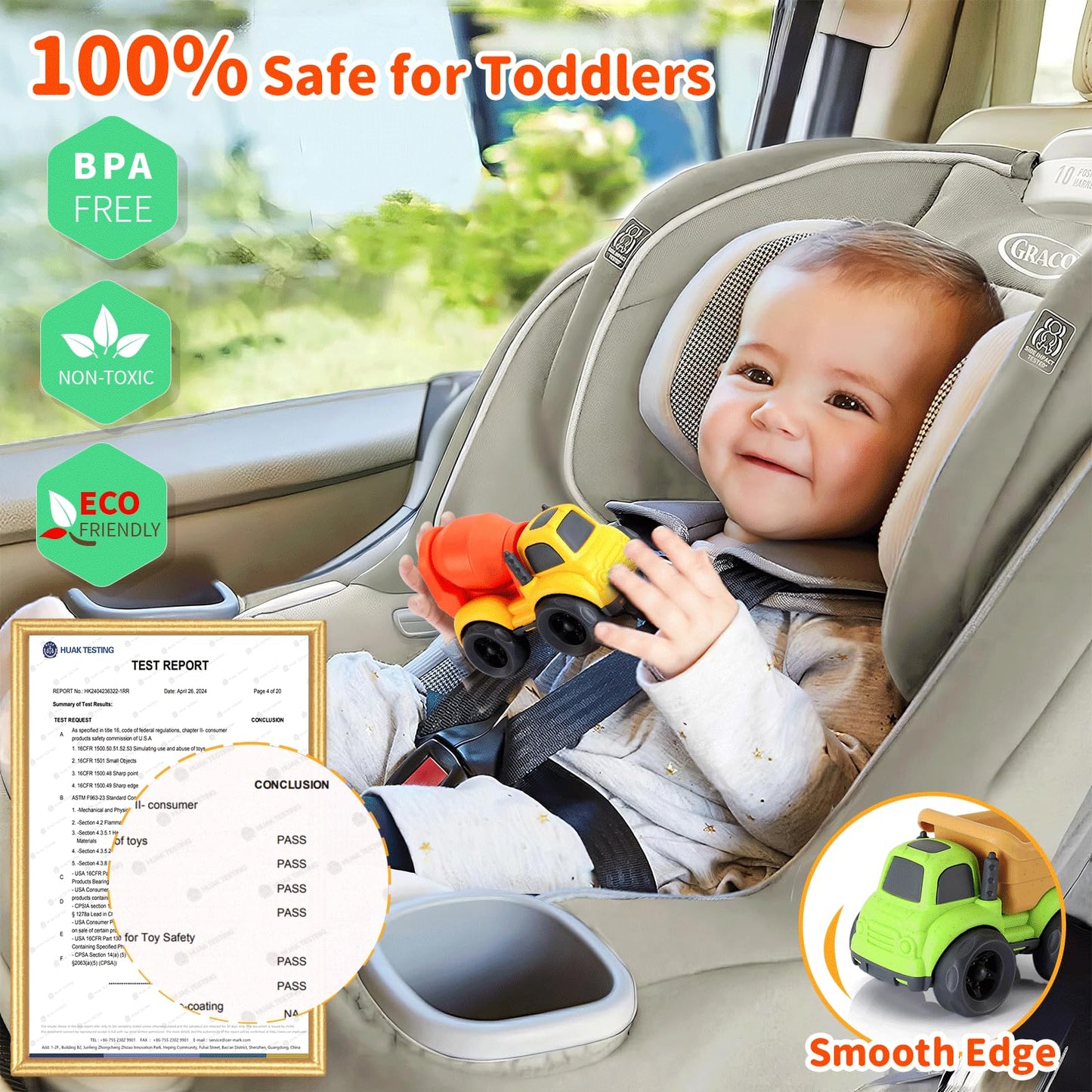 UOYLEYVN Toddler Toys for 2 Year Old Boy, Dump Truck Toys and Mixer Cement, BPA Free, Phthalates Free, PVC, Outdoor Toys for Toddlers 2-3, Ideal Toy Cars for 2 3 4 Year Old Boy Christmas Birthday Gift