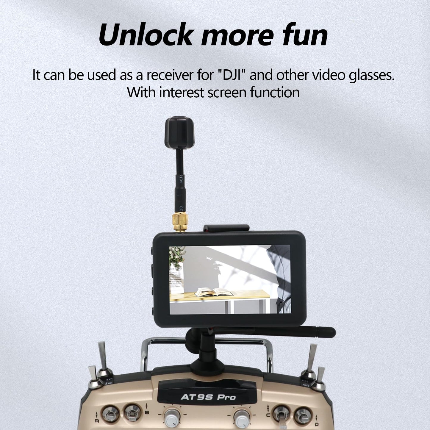 3 Inch Micro Monitor with 480x320 LCD Display Screen 5.8G 40CH Auto Search Wireless Monitor Build-in Battery For RC Multicopter FPV Drone Part RC Trucks/RC Crawler/Boats/Tank/Quadcopter (Black)