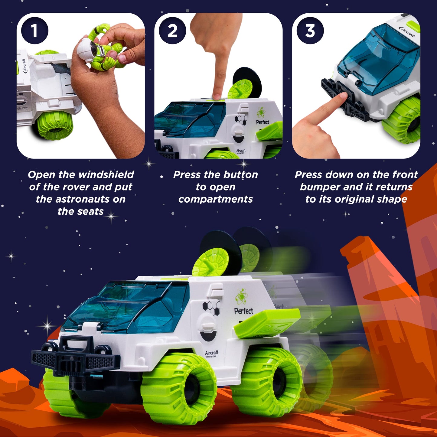 CHUKOO Space Toys for Kids 3 4 5 6 7 8, Rocket Ship Toy for Kids with Solar System mat, Shuttle, Astronaut and Space Rover, Spaceship Toy, Rocketship Toys for Boys 5-8 Playset