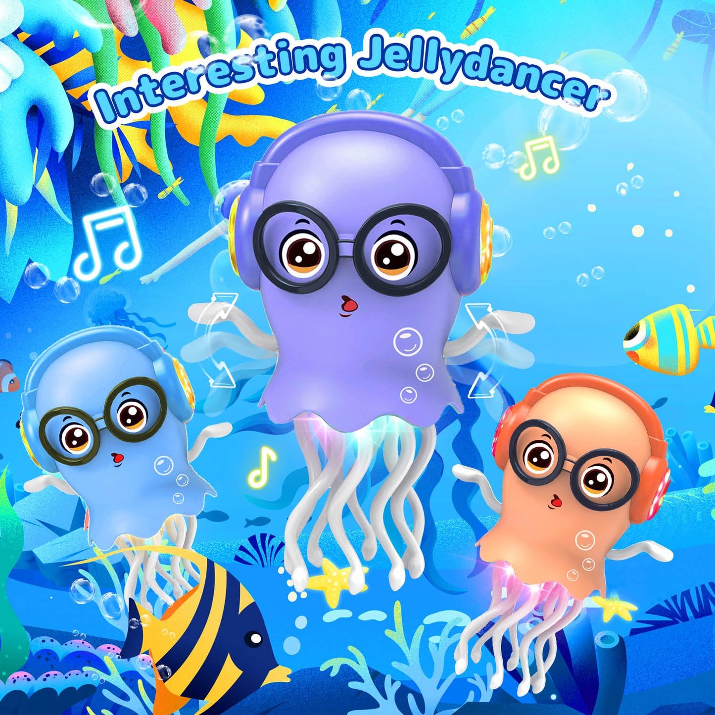 Zonopy Baby Toy Jellydancer, Crawling Jellydancer Tummy Time Toy Kids Fidget Toy for Girls 3-6 Boys 6-12,Magic Dancing Loud Music Crawling Toys for 3 4 5 6 7 8 Year Old Children Birthday Gifts