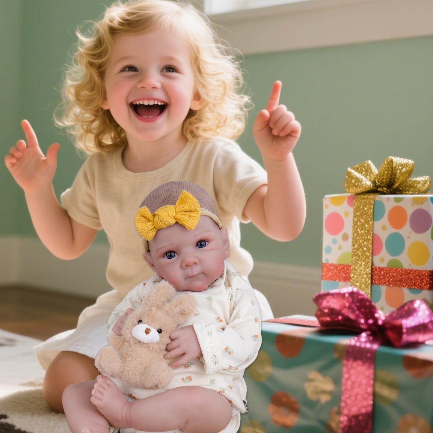 Milidool Realistic Reborn Baby Dolls - 20 Inch Cute Lifelike Real Life Baby Dolls Newborn Baby Dolls Girl Soft Cloth Body with Accessories for 3+ Year Old Girls Gifts
