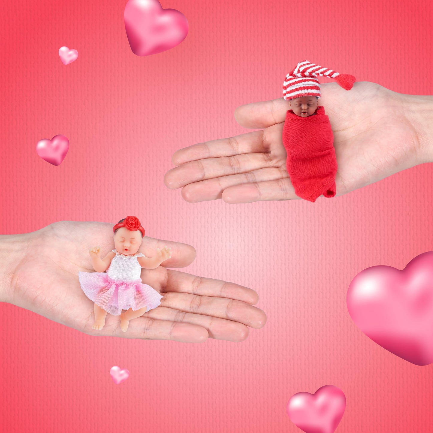 MY MINI Baby Sweet Hearts 2 Pack by ZURU – Collectible Mystery Capsule Baby Doll with Accessories & Playset, Realistic Miniature Toy for Girls Ages 3+