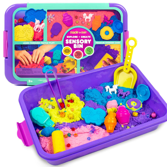 Made By Me Explore + Create Unicorn Sensory Bin - Sensory Bins for Toddlers - All-in-One Tactile Sensory Toys - Learn Through Play Toys - Unique Fine Motor Toys & Magical Sensory Experience