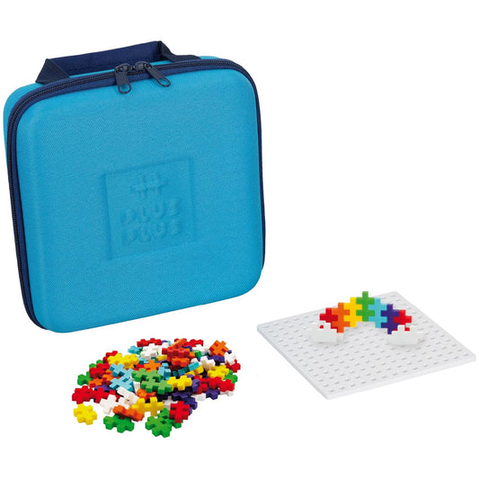 PLUS PLUS Travel Case - 100 Piece Rainbow Mix, Mini Interlocking Building Blocks Set, Stem Toys - Airplane Travel Essentials for Kids/Classroom Must Haves Gifts for Boys & Girls