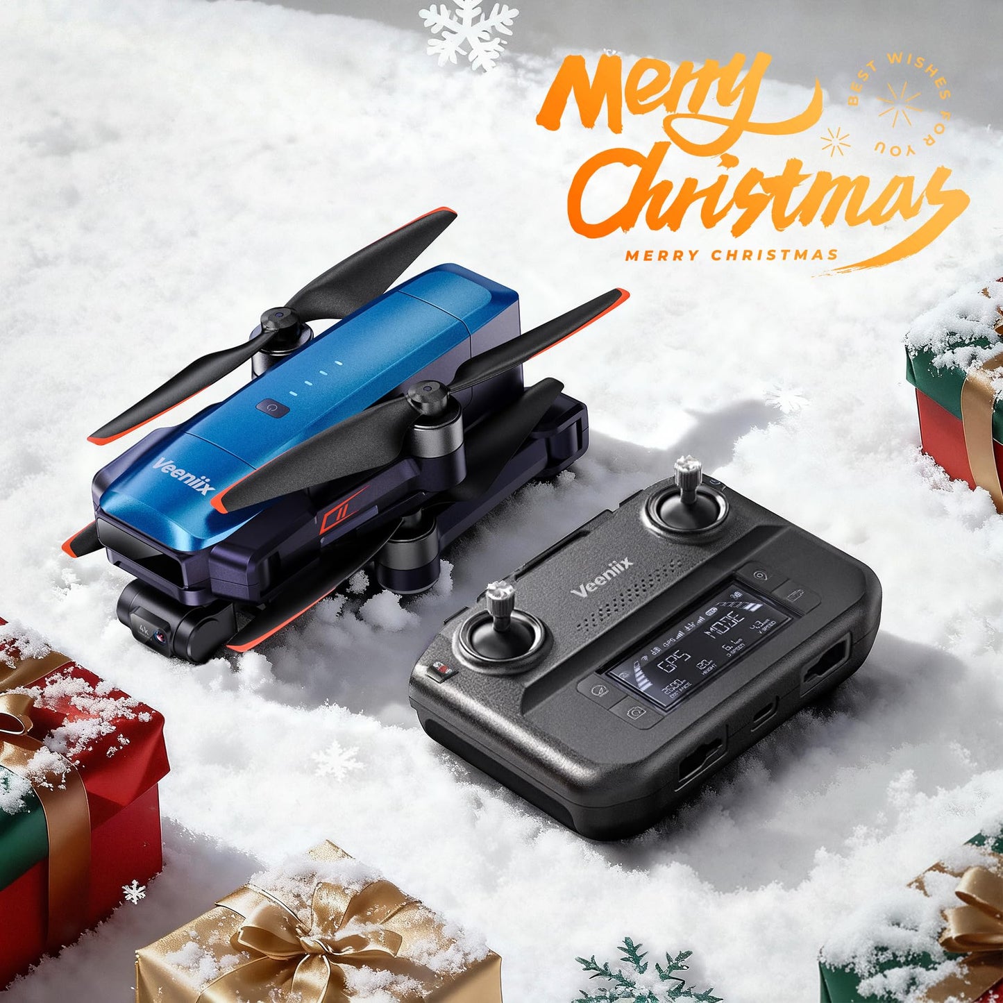 Veeniix Drones with Camera for Adults 4K, 70Min Long Flight Time, Gimbal & EIS 4K/30FPS Professional Drone, 3KM Long Range, GPS Auto Return, Easy App-Controlled, Integrated FAA Remote ID