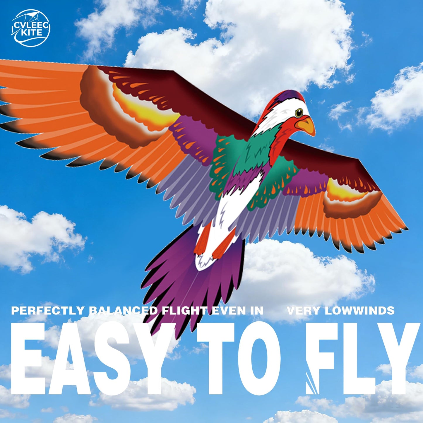 Parrot Kite for Kids & Adults, Outdoor Kite, Perfect for Beginners, Easy to use, Ideal for Beaches, backyards, Grassy Areas（Duck）