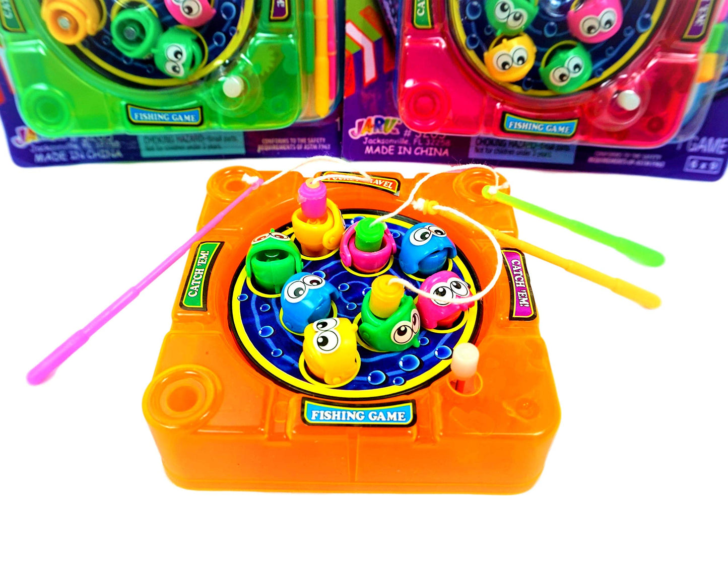 JA-RU Pocket Travel Magnetic Fishing Game (6 Toys) Classic Rotating Mini Family Board Games for Kids. Preschool Educational Games. Travel Car Games. Bulk Party Favors Birthday Gifts. 3205-6p