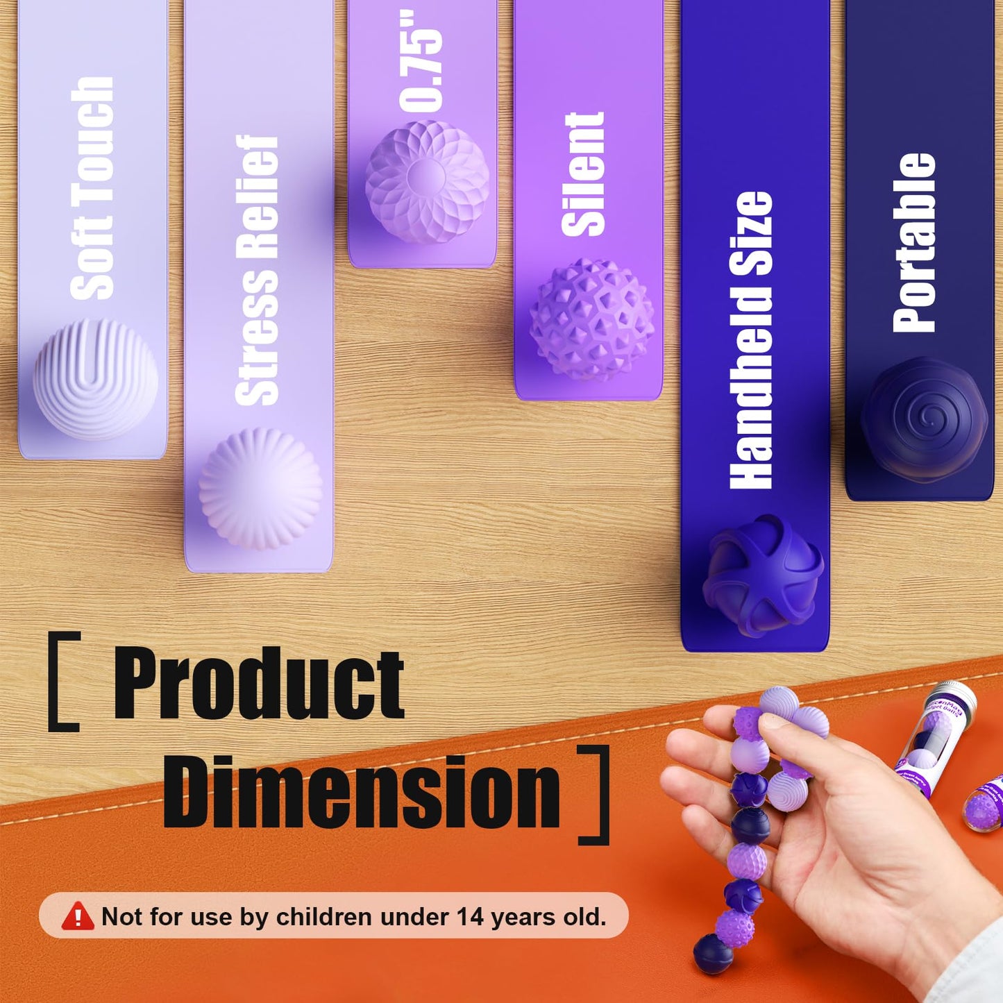 Silicone Magnetic Balls, Fidget Toys, 12-Pack Stress Relief Toys for Adults, Teens, Sensory Toy for Fingers Hands, Quiet Office Desk Toys with Textures, Magnet Fidget Fun Gift (2 Pack(Green+Purple))