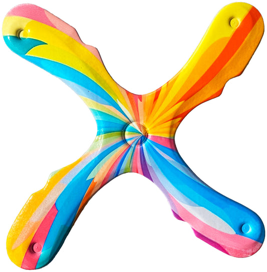 Kid-Friendly Boomerangs for Indoor or Outdoor Play, Colorful Designs, 25-30 Yard Flight Radius (608153504552, Rainbow Sedona Boomerang, Rainbow Sedona Boomerang - RH)