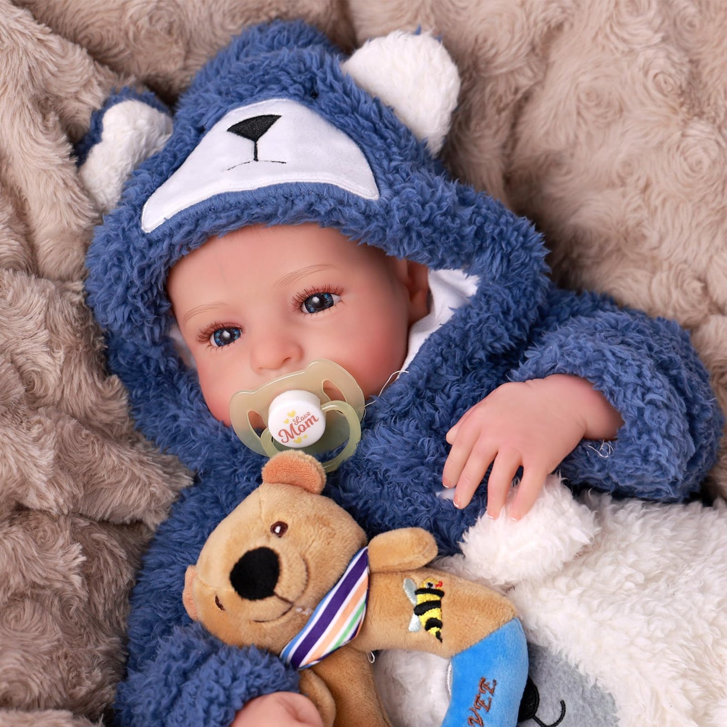 BABESIDE Realistic Reborn Baby Dolls Boy - Aiden(20 Inch) + Noah (17 Inch) Handmade Realistic Baby Doll Soft Body Realistic-Newborn Baby Doll with Toy & Gift Box for Kids Age 3 +