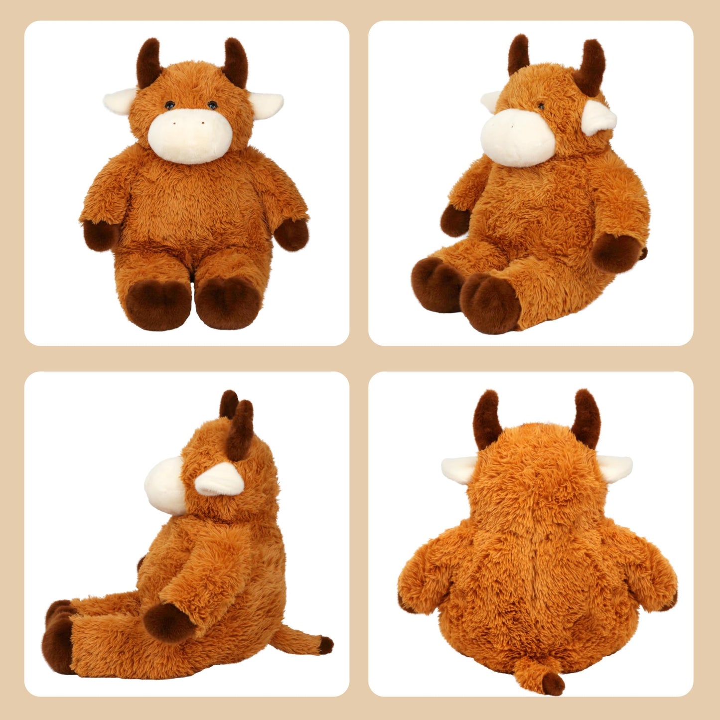 Cudhug 32" Giant Highland Cow Stuffed Animal, Animals Plush Toy Gift Huge Size Fluffy Plushy Fat Plushie, Stuffed Animals for Kids Adults