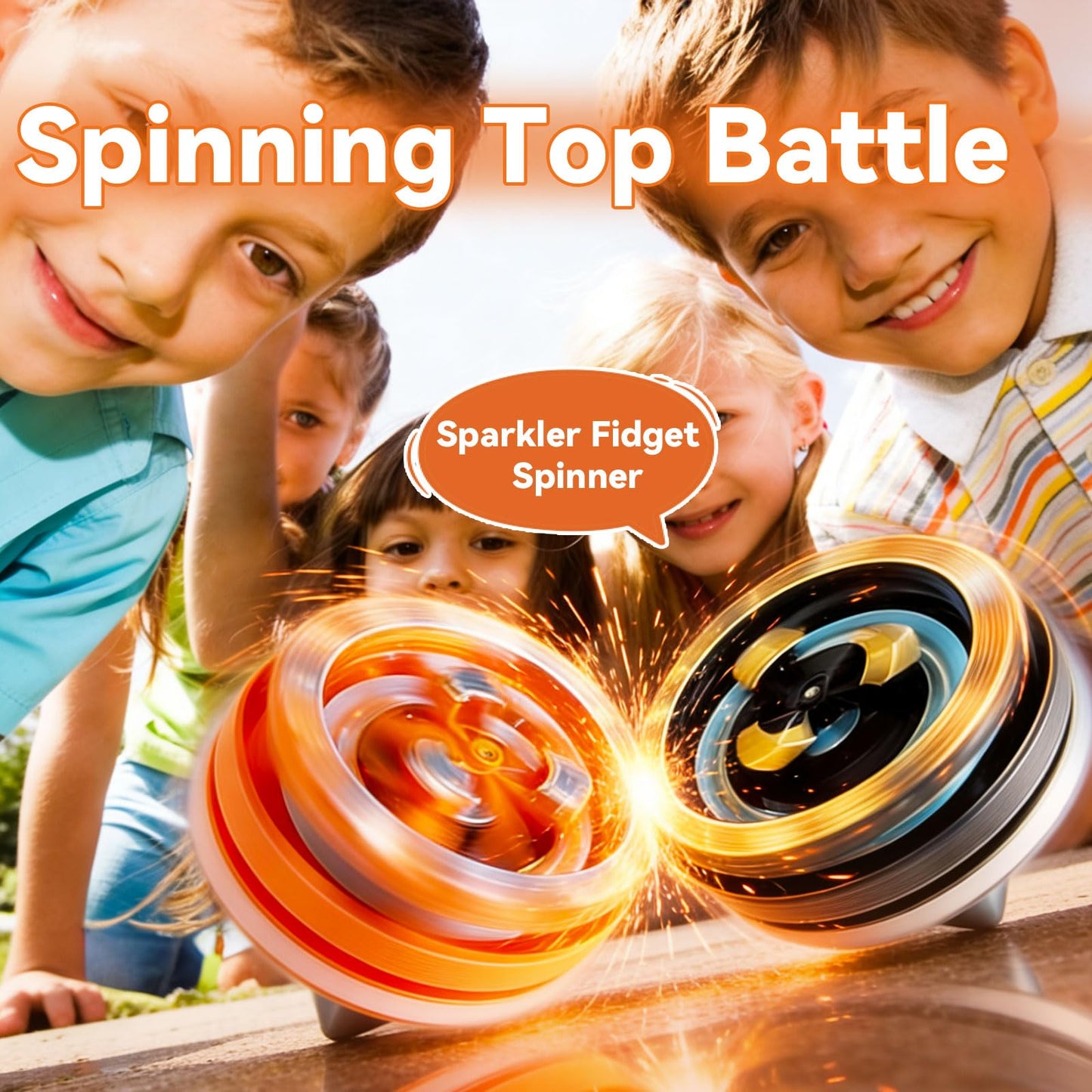 Fireworks Fingertip Gyro,Handheld Fireworks Gyroscope,Collision Sparks Light Up Spinning Top Toy,Creative Gyroscope Toy for Kids,Fidget Spinners for Adults, Cool Flashing Spinning Toys (6 PCS)
