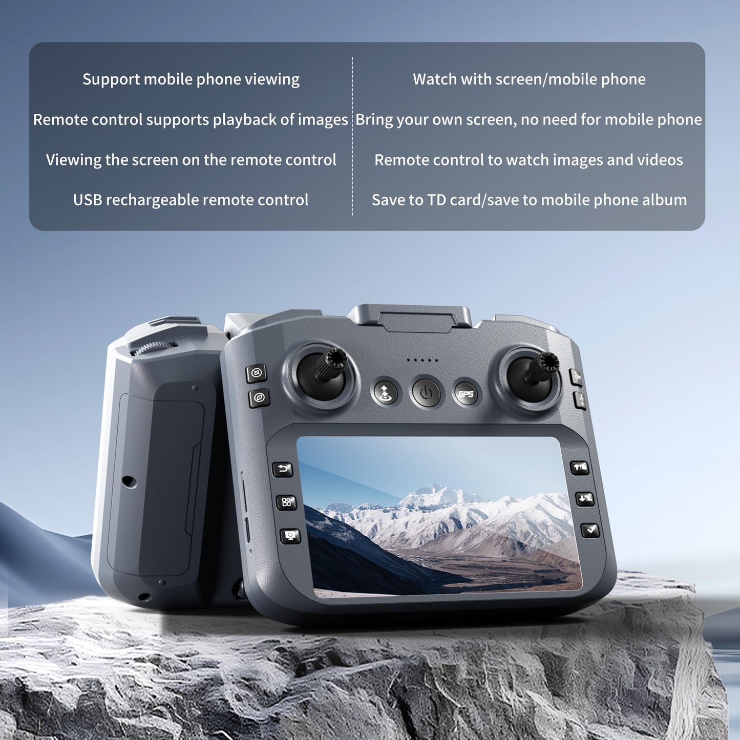 XT606 GPS Drone with camera for adults 4k, 4.3" HD Screen on Controller, 60 Mins Flight Time, Long Range Transmission, Follow Me, Auto Return, Brushless Motor, Obstacle Avoidance, Lightweight and Foldable Quadcopter for Beginner Birthday Gifts Toy