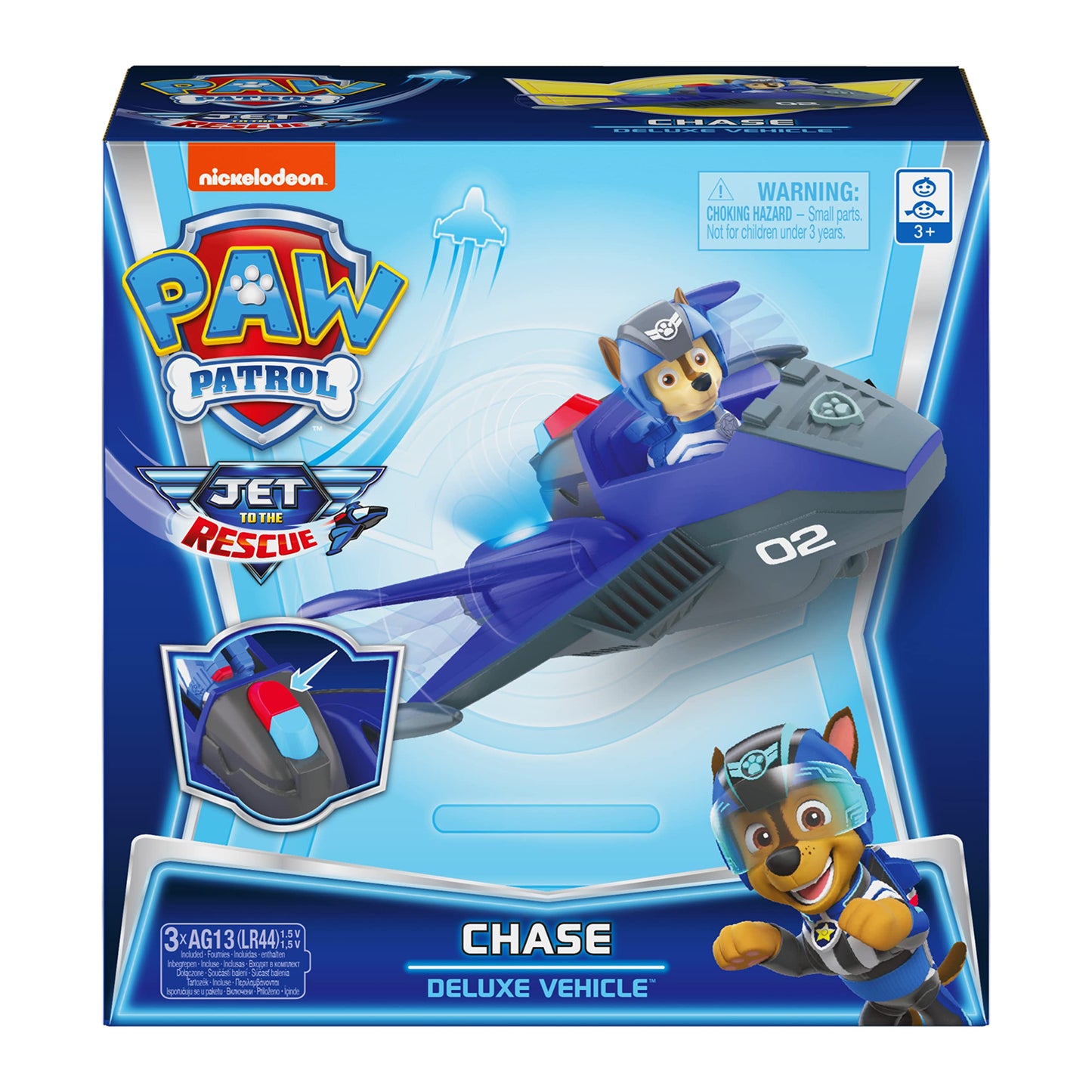 Paw Patrol, Jet to The Rescue Chase’s Deluxe Transforming Vehicle Toy with Lights and Sounds