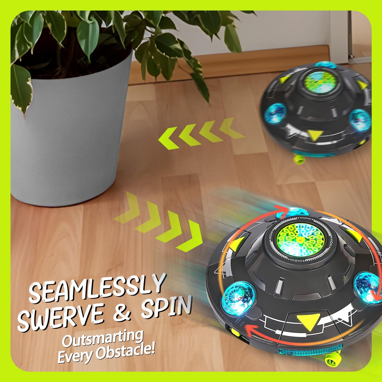 Bubble Machine for Kids - Automatic Bubble Maker with LED Light & Music, Rotating 360° UFO Toys, Safe Bubble Blower for Pets Dogs Cats, Cool Outdoor Toy for 1-3 3-8 Year Old Boys Girls Birthday Gifts