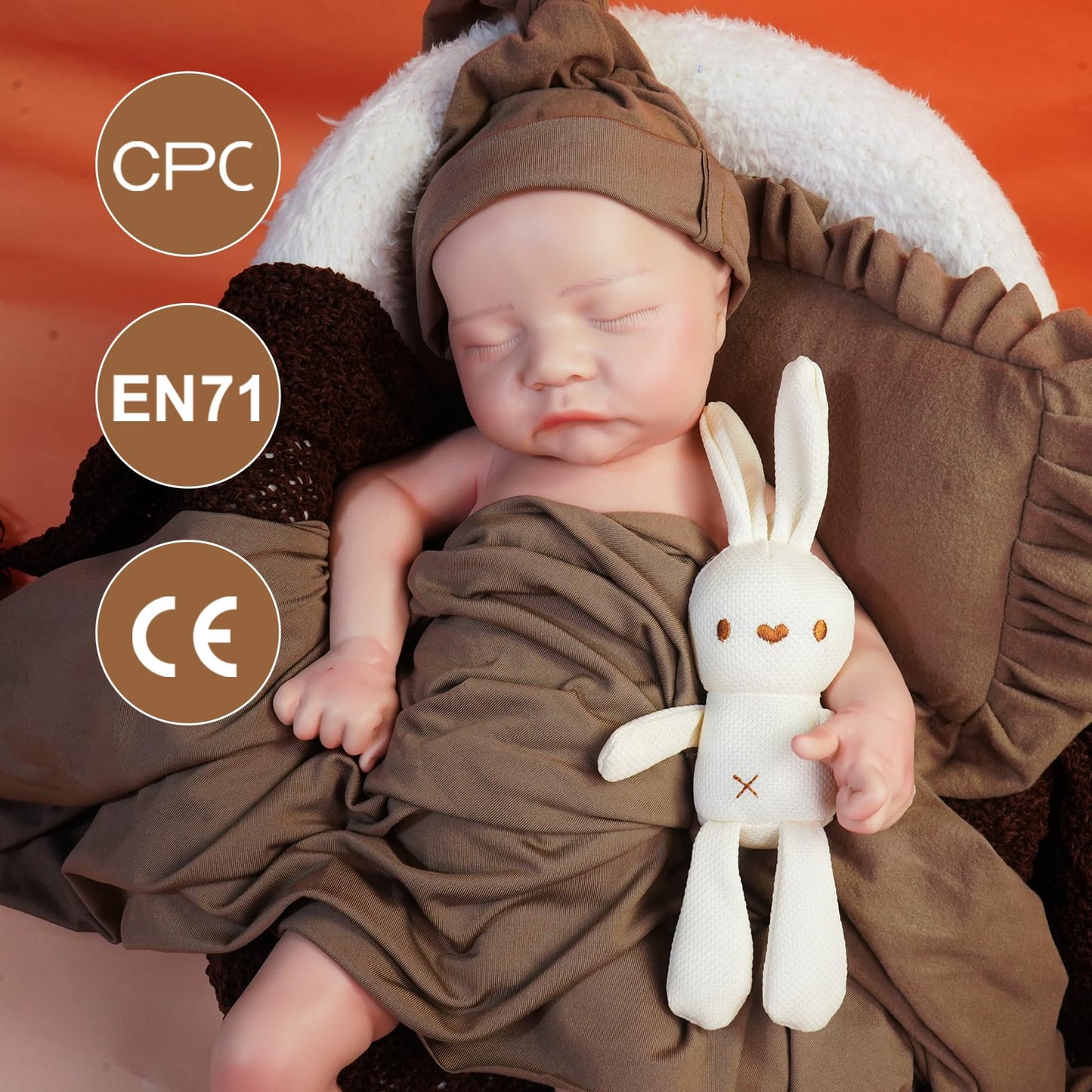 YaLuoQian Reborn Baby Dolls 17.3 inch Silicone Reborn Baby Dolls Full Body Lifelike Newborn Dolls