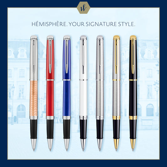 Waterman Hémisphère Rollerball Pen | Gloss Black with 23k Gold Trim | Fine Point | Black Ink | Gift Box
