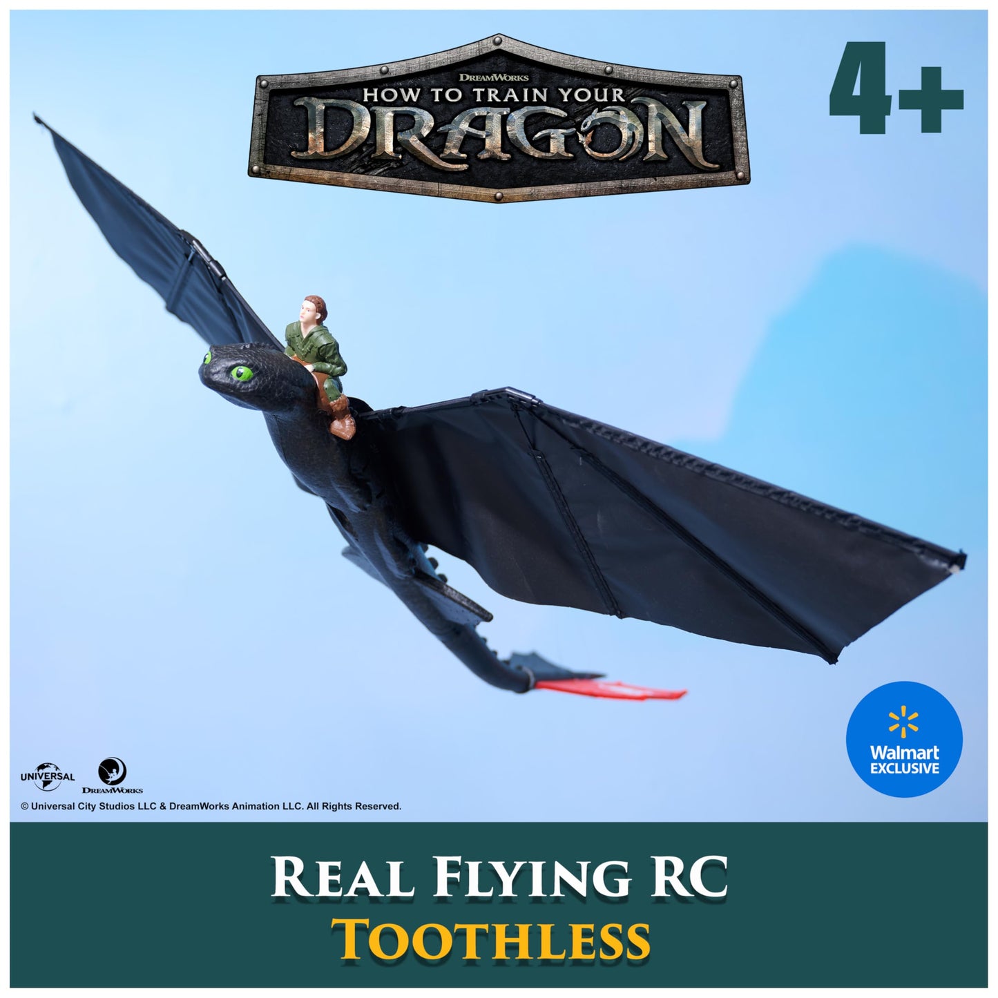 DreamWorks Dragons - How to Train Your Dragon - Krokmou Flying Figure 76 cm - Radio Controlled Figure with Flying Wings and Adjustable Tail - Realistic Movements - Children's Toy Ages 4+
