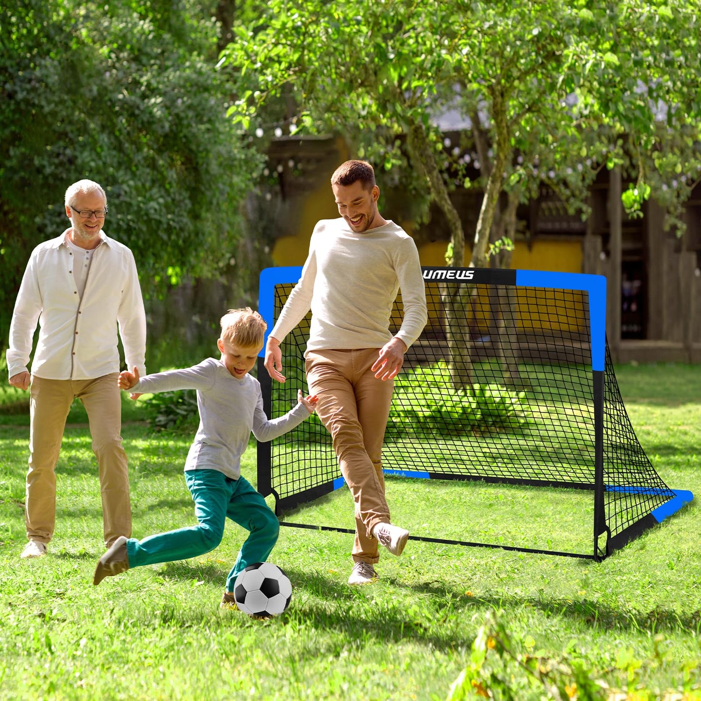 Kids Soccer Goals for Backyard Set of 2, 4 x 3 ft/6 x 4 Toddler Soccer Goal Training Equipment with Soccer Ball, Cones, Pop Up Soccer Net for Kids Age 3-5 4-6 6-8 8-12 10-12 Outdoor Games Sports Gifts