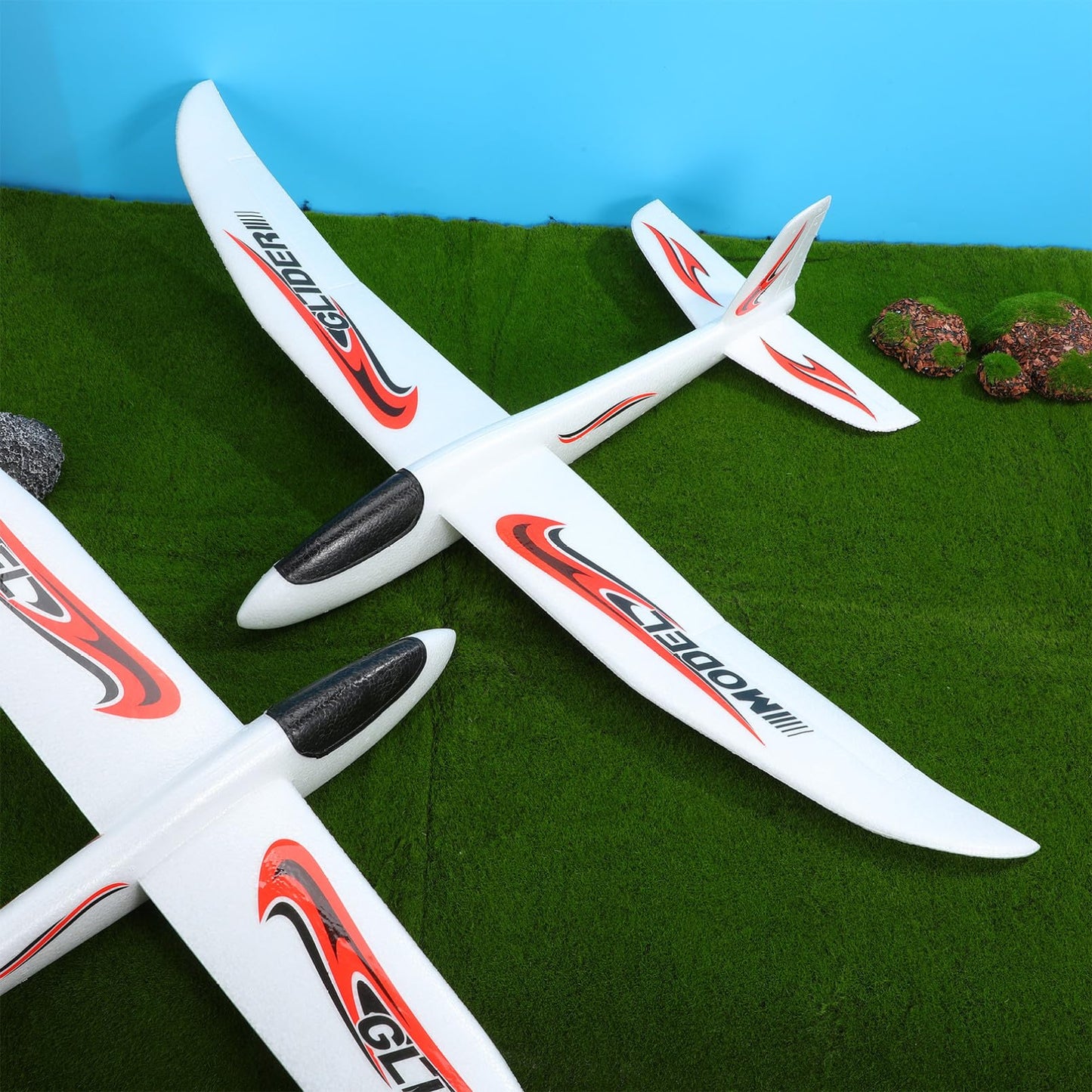 PATKAW Foam Glider Airplane – 38.9 Inch Large Throwing Glider with 2 Flight Modes, Lightweight Outdoor Flying Toy for Kids, Throwing Flying Toy for Outdoor Play for Boys & Girls Ages 4-10