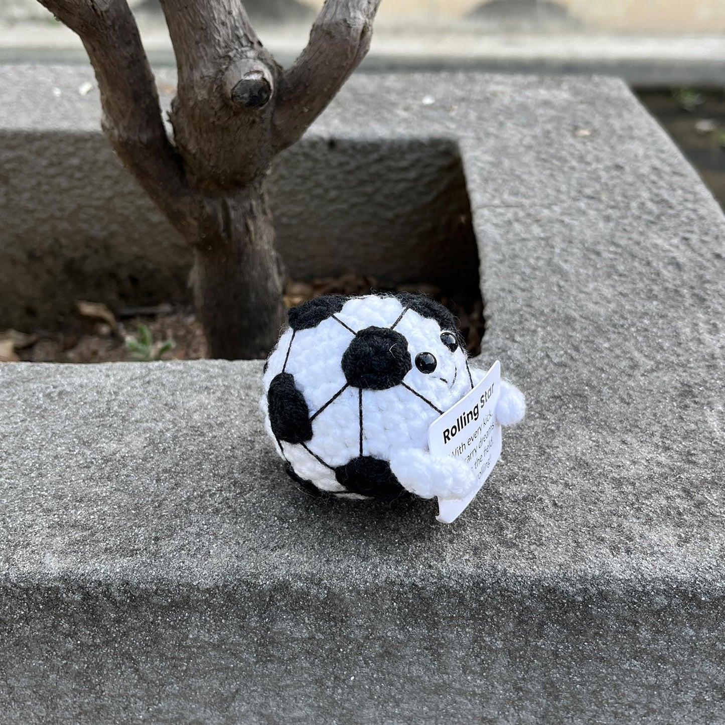PLWalker Soccer Emotional Support Soccer Ball Gifts Plush Plushy, Positive Crochet Stuffed Doll Inspirational Plushies