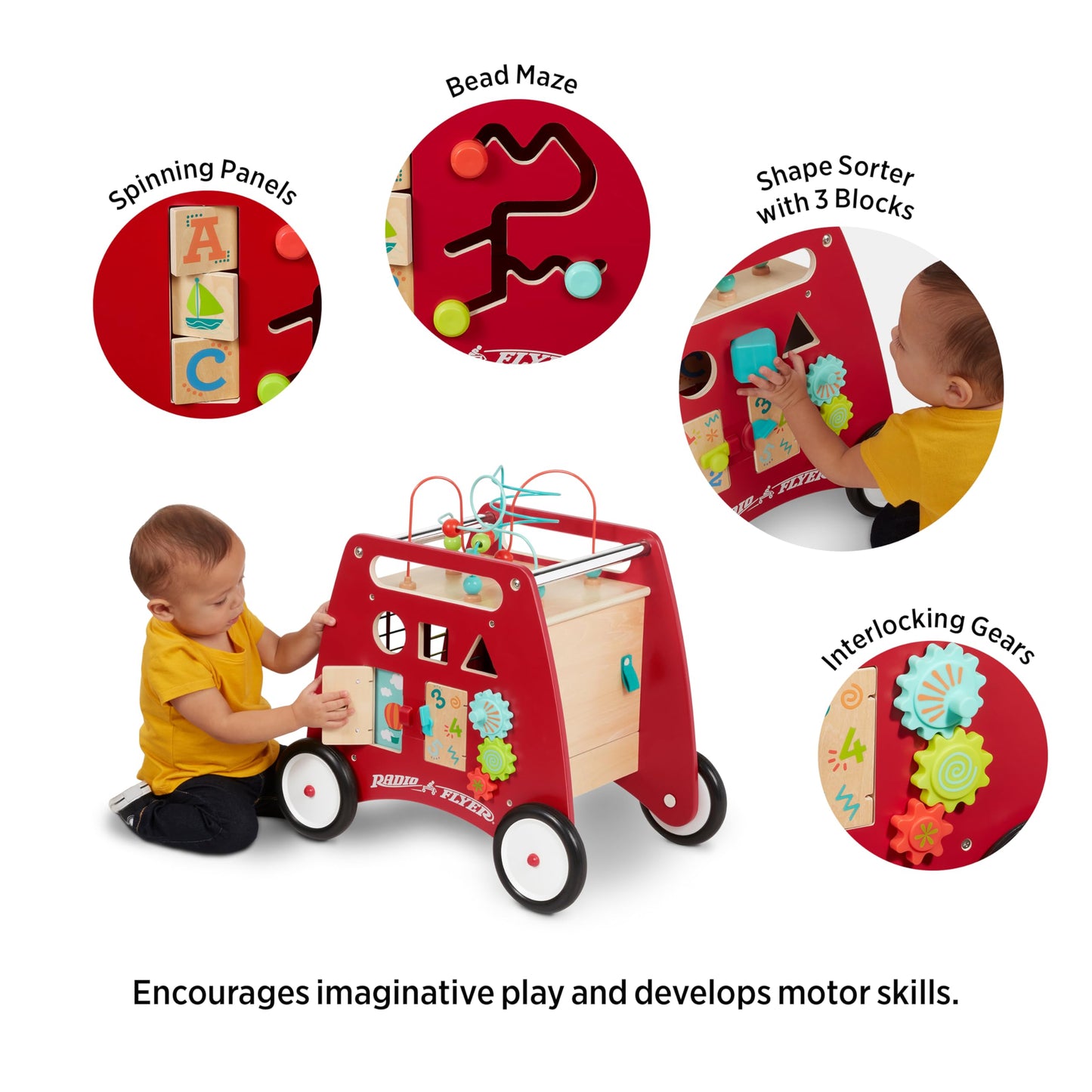 Radio Flyer Deluxe Push & Play Cube Walker, Walker Toy for Ages 1-3
