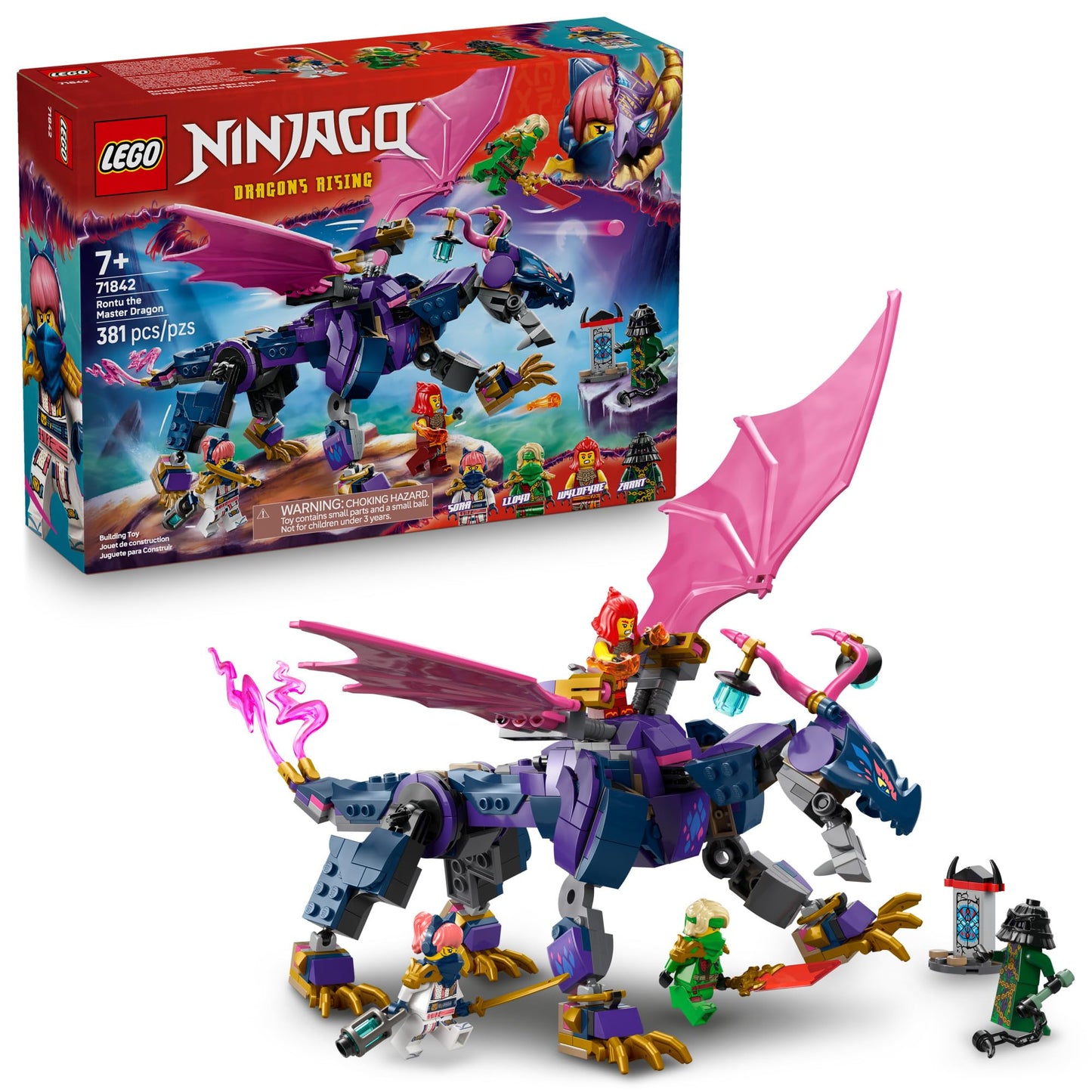 LEGO NINJAGO Rontu The Master Dragon Building Toy - Dragons Rising Model Building Kit for Boys & Girls, Ages 7+ - Kids Toy W/ 4 Ninja Minifigures & Dragon Figurine - Gift Idea for Birthdays - 71842