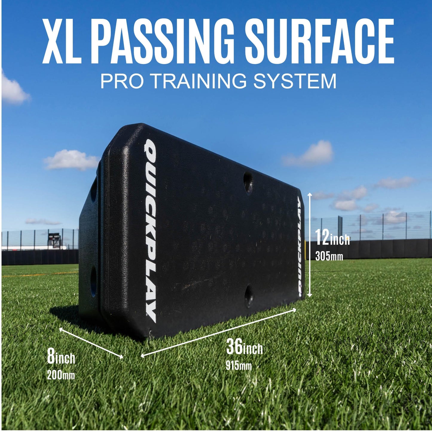 QUICKPLAY Replay Boombox Soccer Rebound Board - Portable Dual Surface Rebounder with Adjustable Angle - Soccer Training Equipment for Control, Passing Practice
