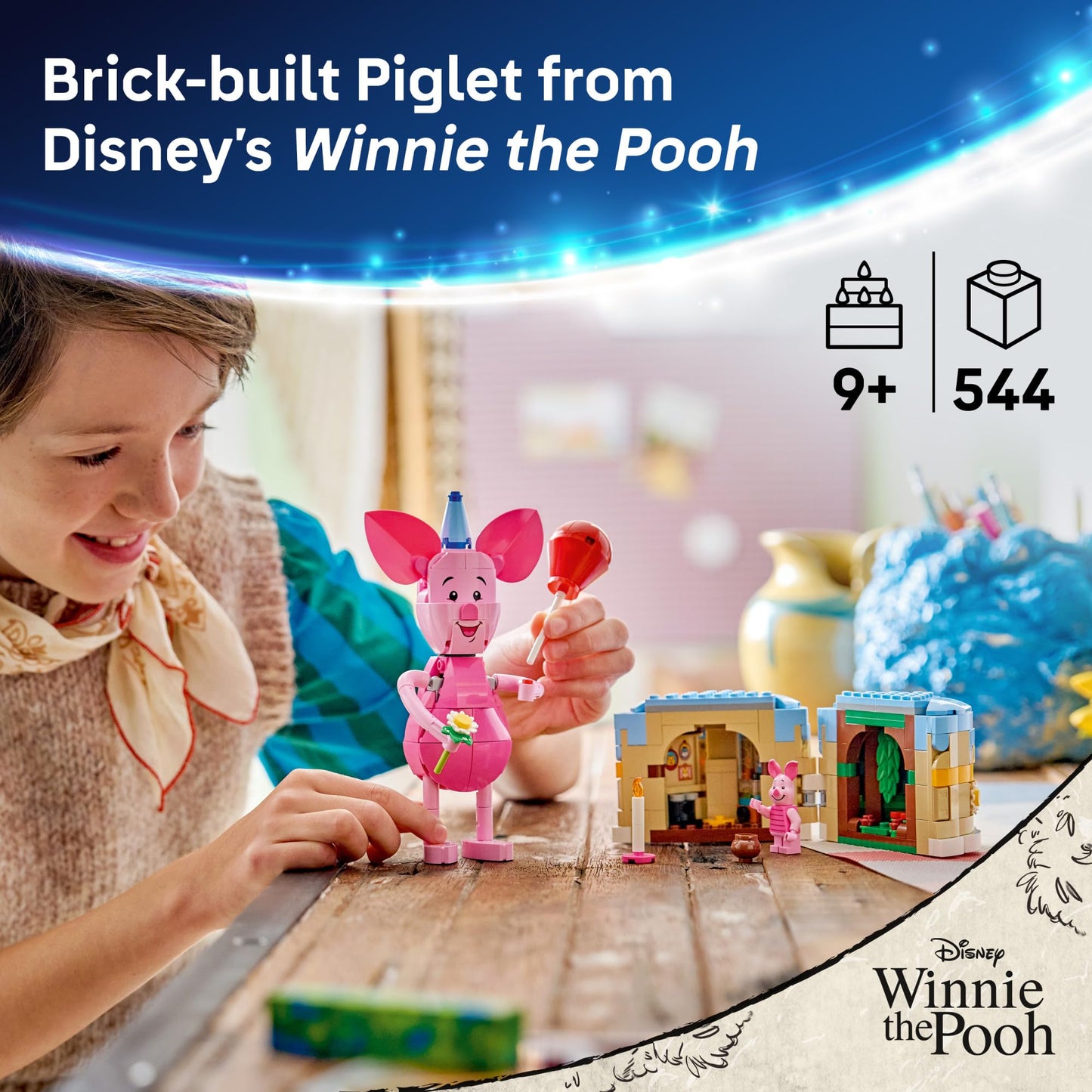 LEGO Disney Piglet's Birthday Fun Building Toy - Winnie The Pooh Toy for Girls & Boys, Ages 9+ - Gift for Birthdays - Kids Room Decor - 43305