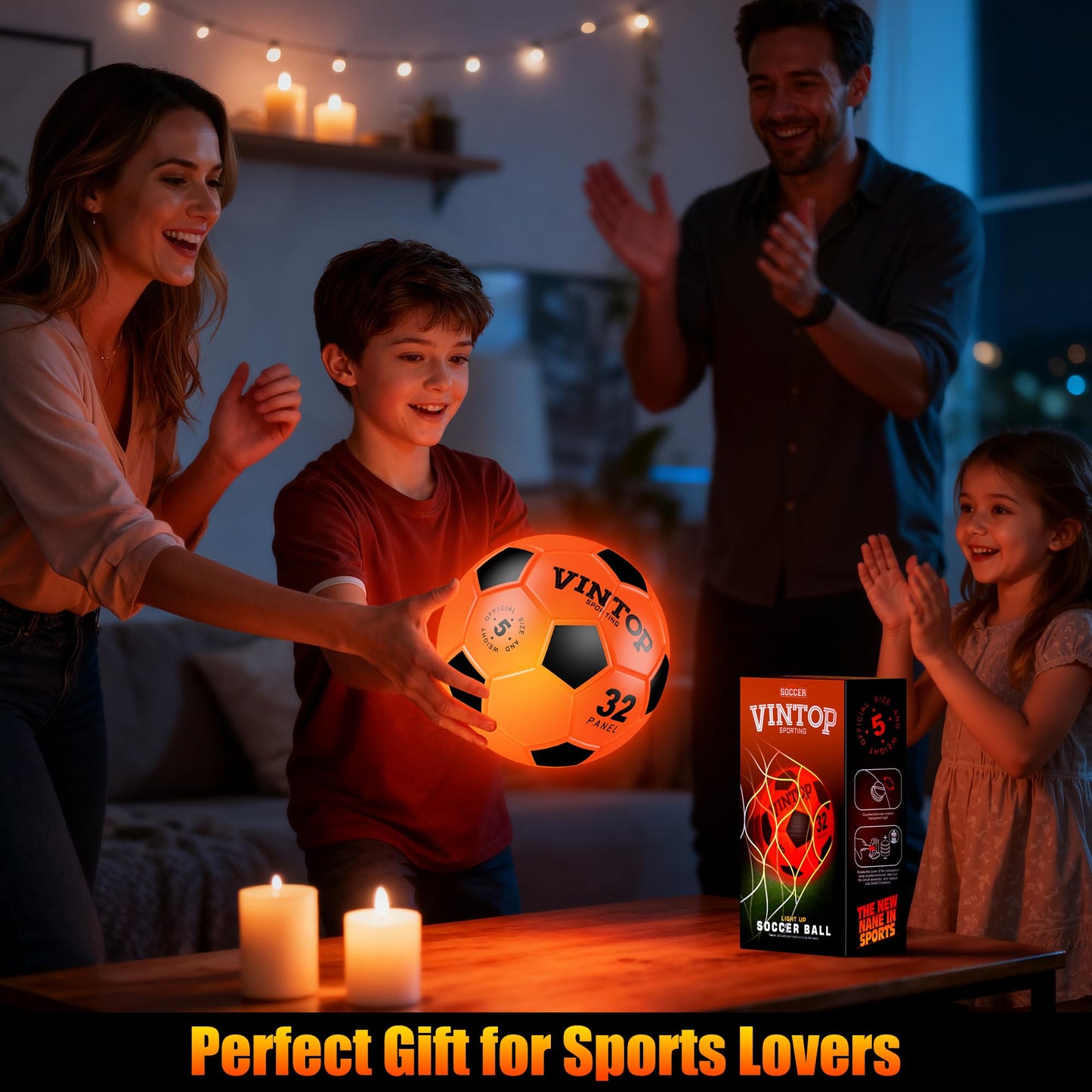 HIEMAO Glow in The Dark Soccer Ball for Kids Boys Ages 8-12 15, Light Up LED Soccer Ball Toys with Pump for Indoor/Outdoor, Fun Gift for Teens Christmas Birthday, Size 5 Night Sports Gear Games