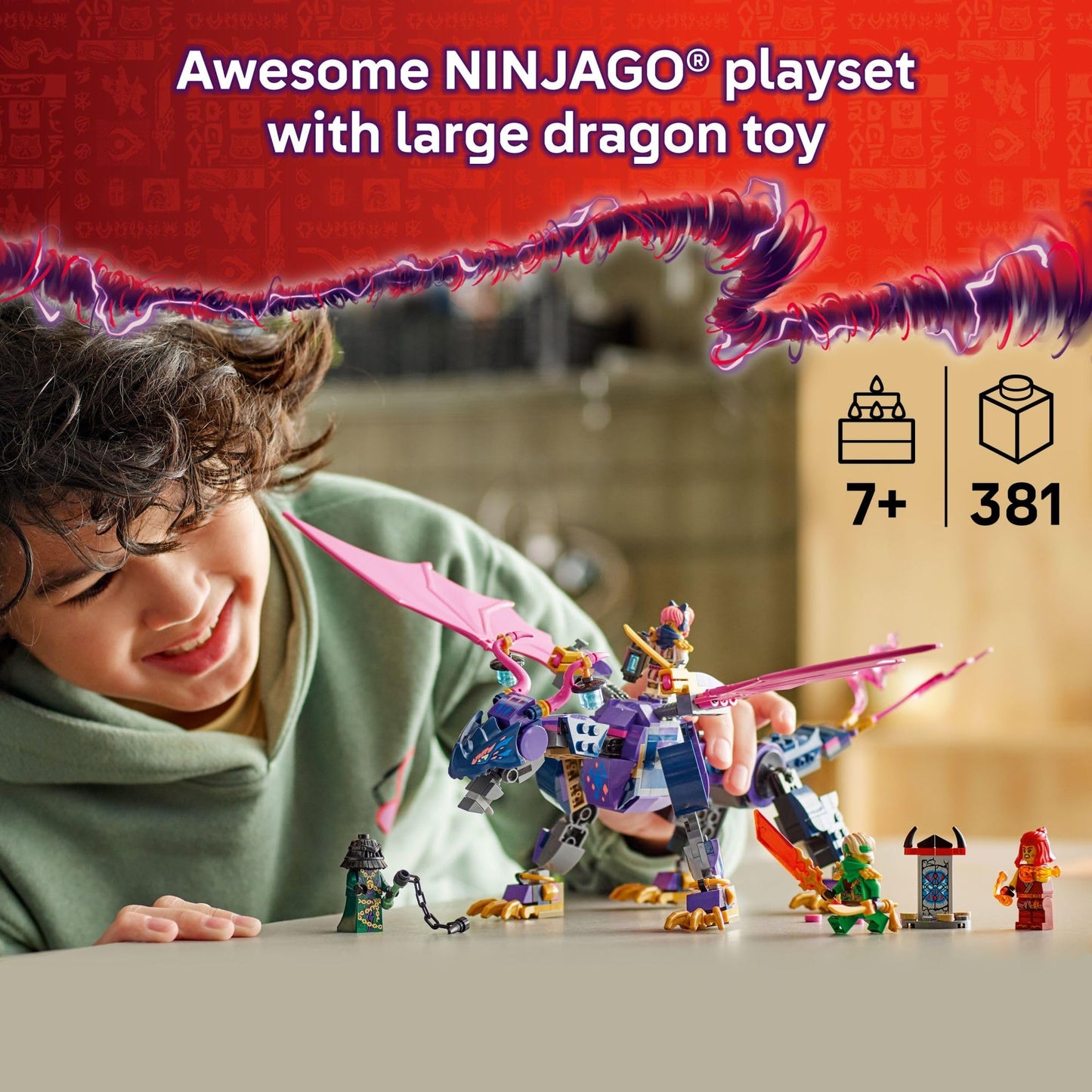 LEGO NINJAGO Rontu The Master Dragon Building Toy - Dragons Rising Model Building Kit for Boys & Girls, Ages 7+ - Kids Toy W/ 4 Ninja Minifigures & Dragon Figurine - Gift Idea for Birthdays - 71842
