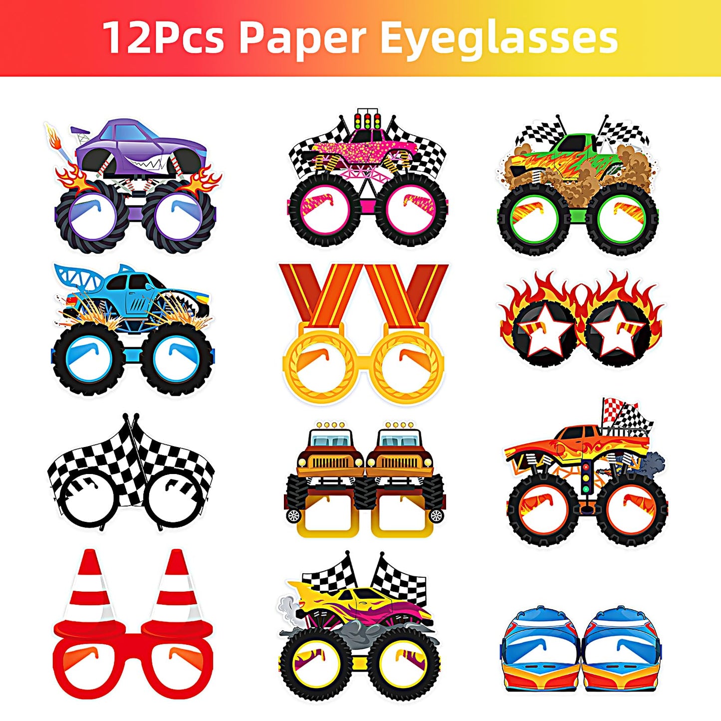 TUWUNA Monster Truck Party Favors for Kids Birthday Decorations Supplies Truck Party Goodie Bags Stuffer Pinata Filler Gifts