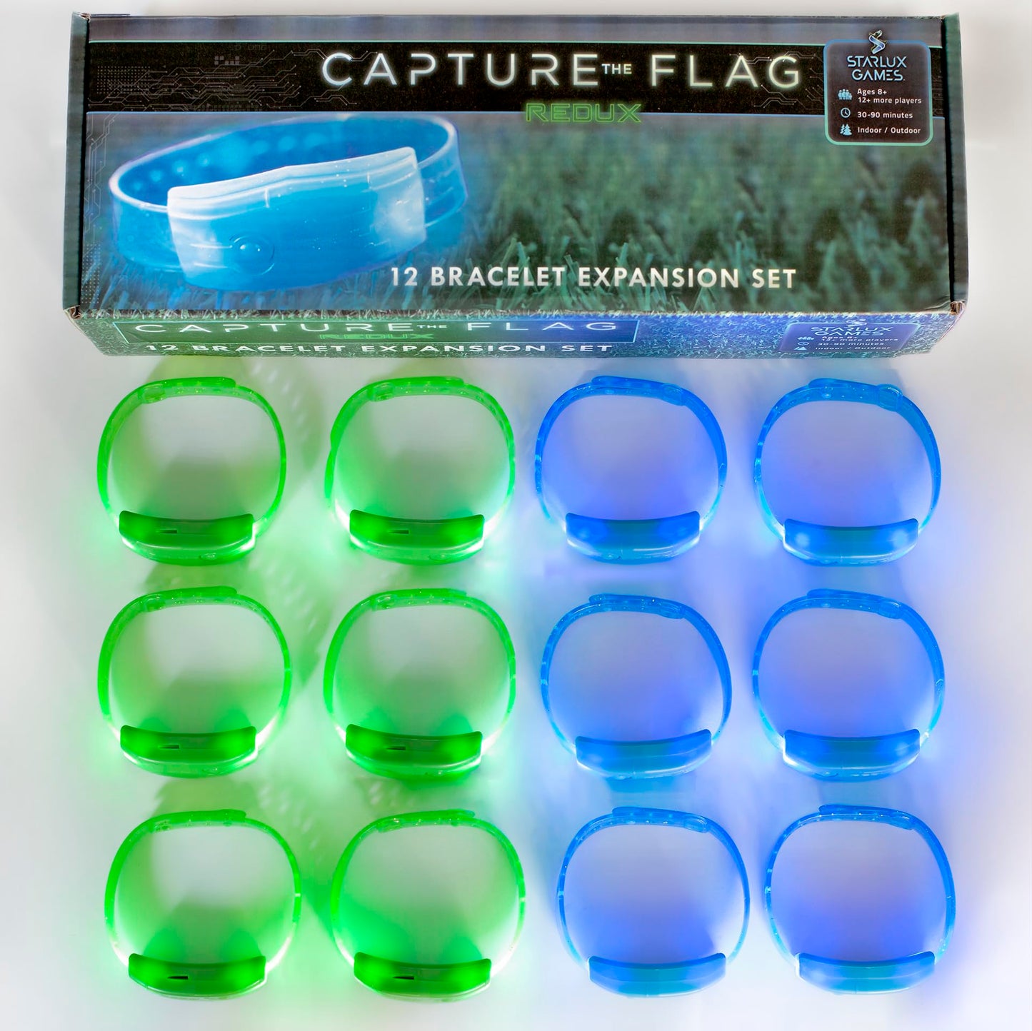 Capture The Flag REDUX: Glow-in-The-Dark Bracelet Expansion Set | Add 12 Players | Outdoor Games for Kids | Gift Idea for Teen Boys | Alternative to Hover Soccer & Light Up Basketball | By Starlux