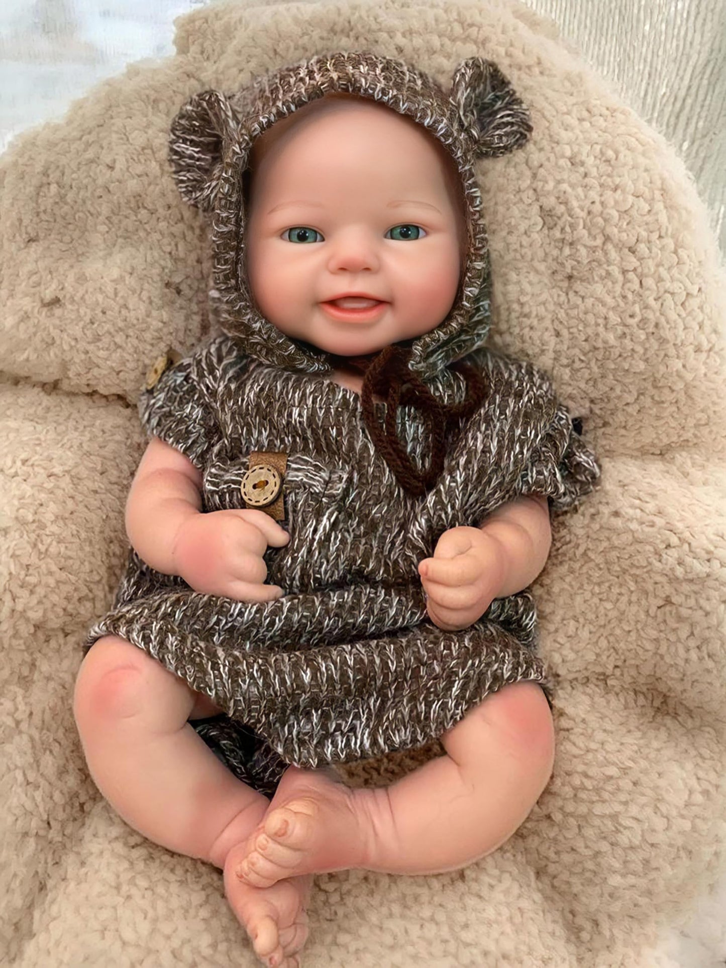 Abenduot Silicone Baby Doll - 16 Inch (Weight 4.4 Lb) Reborn Baby Dolls Silicone Full Body Silicone Weighted Realistic Sleeping Newborn Lifelike Preemie Doll Gift