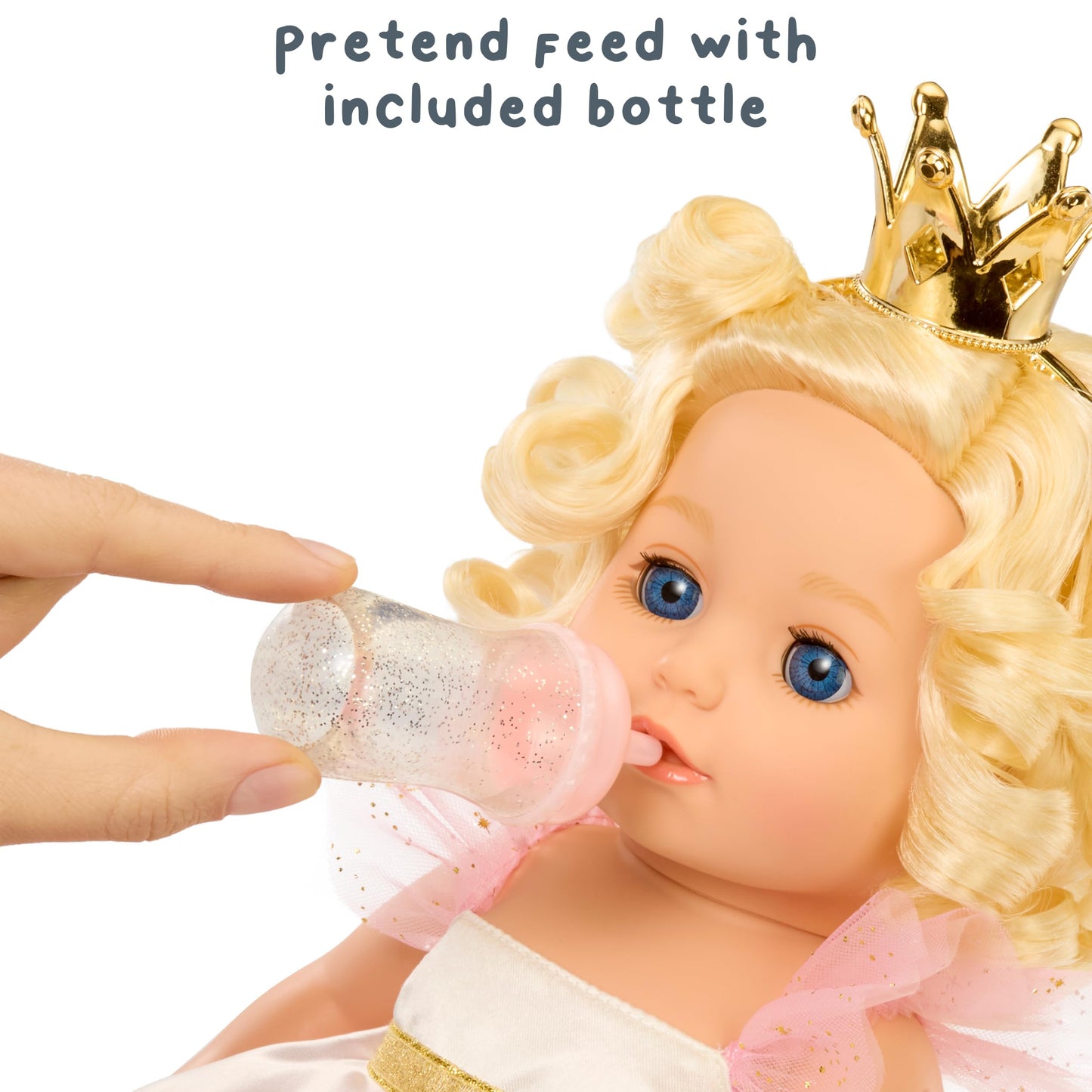 Baby Born Princess Baby Doll Annabell - Blonde Hair, Blue Eyes: Realistic Features for Kids Ages 3 & Up, Rooted Hair, Eyes Open & Close
