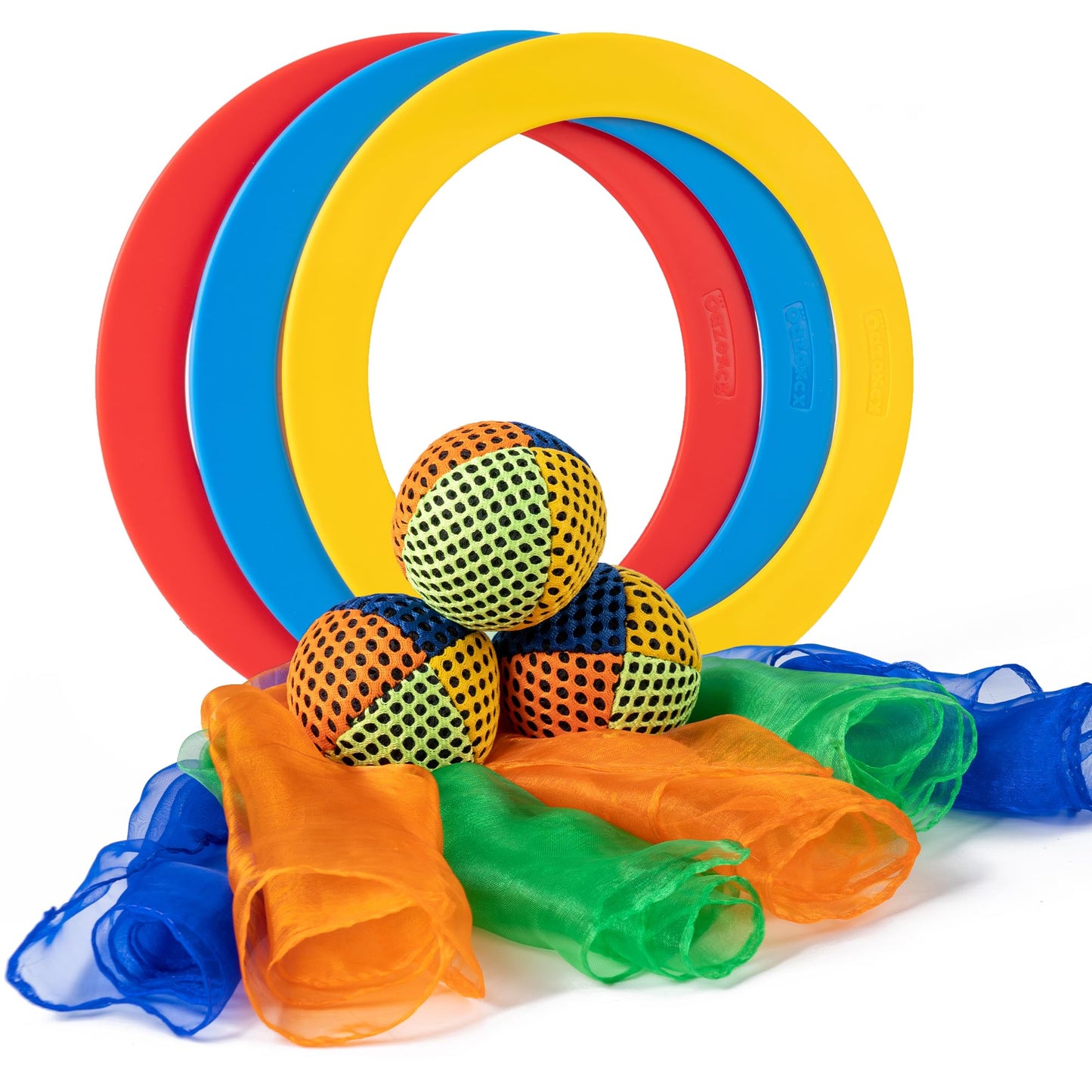 oazoxcx Juggling Starter Set of 3 Juggling Balls 3 Scarves 3 Rings Perfect for Developing Motor and Juggling Skills
