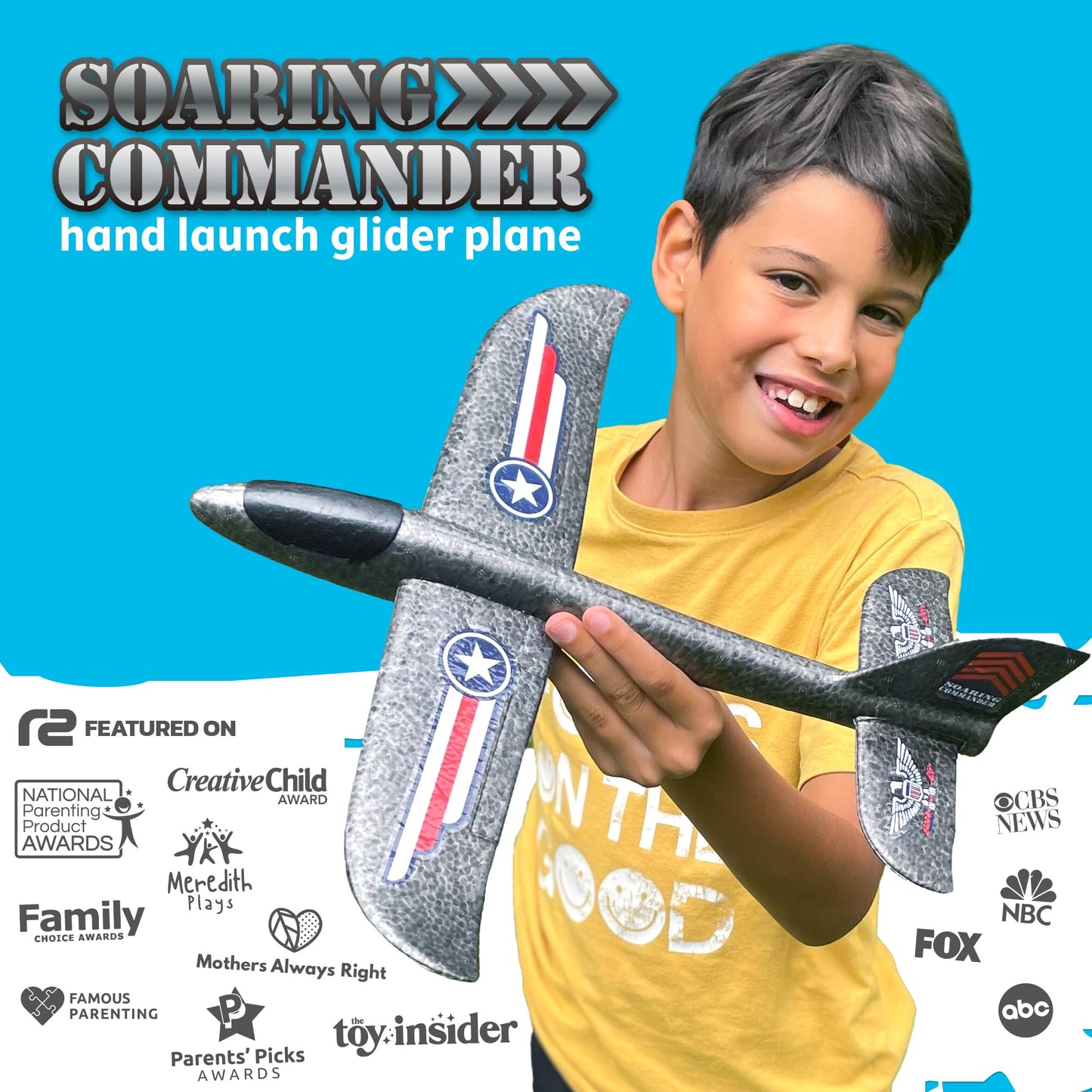 Airplane Toy for Kids - 3 Pack Safe & Easy to Throw Foam Airplanes for Kids - Outdoor Toys Glider Plane Toys - Yard Game Gifts for Boys & Girls - Birthday Gift Ideas for Ages 4 5 6 7 8 9 10 11 12 +