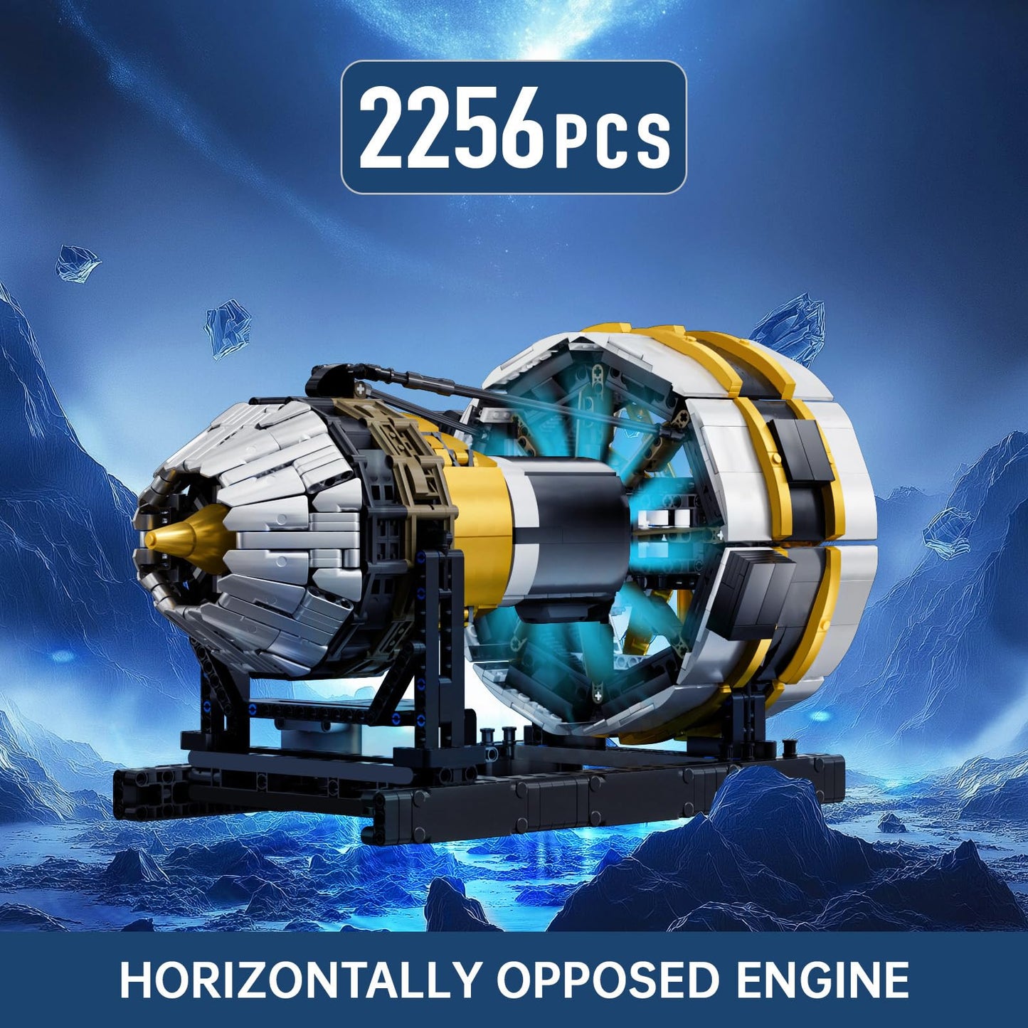 Mould King Aircraft Engine Toys Building Sets, Mini Engine Model with Motor, 10141 STEM DIY Project Building Kits, Collectible Birthday Blocks for Adults Aged 14+ (2256 Pieces)