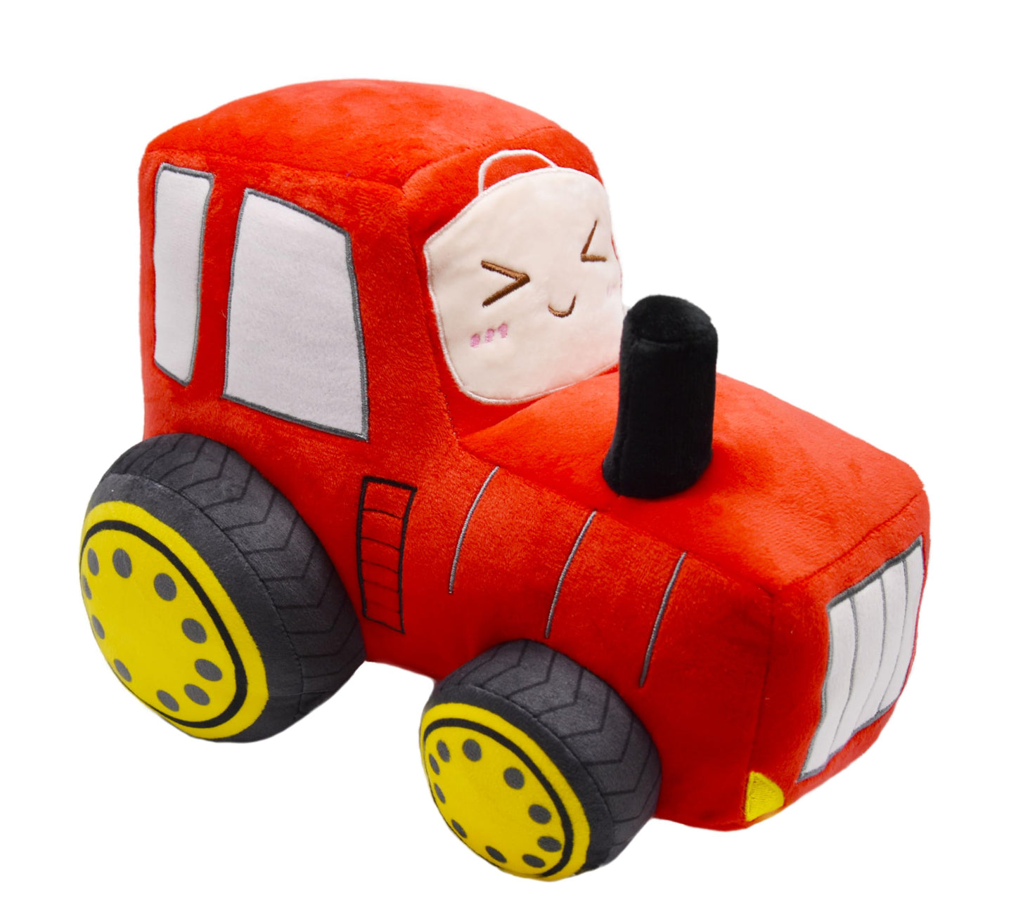 YONLIT Soft Plush Tractor Stuffed Truck Toy Super Cute Car Plushie Throw Pillow Excellent Gifts for Kids or Birthday Party 12 Inches (Red)