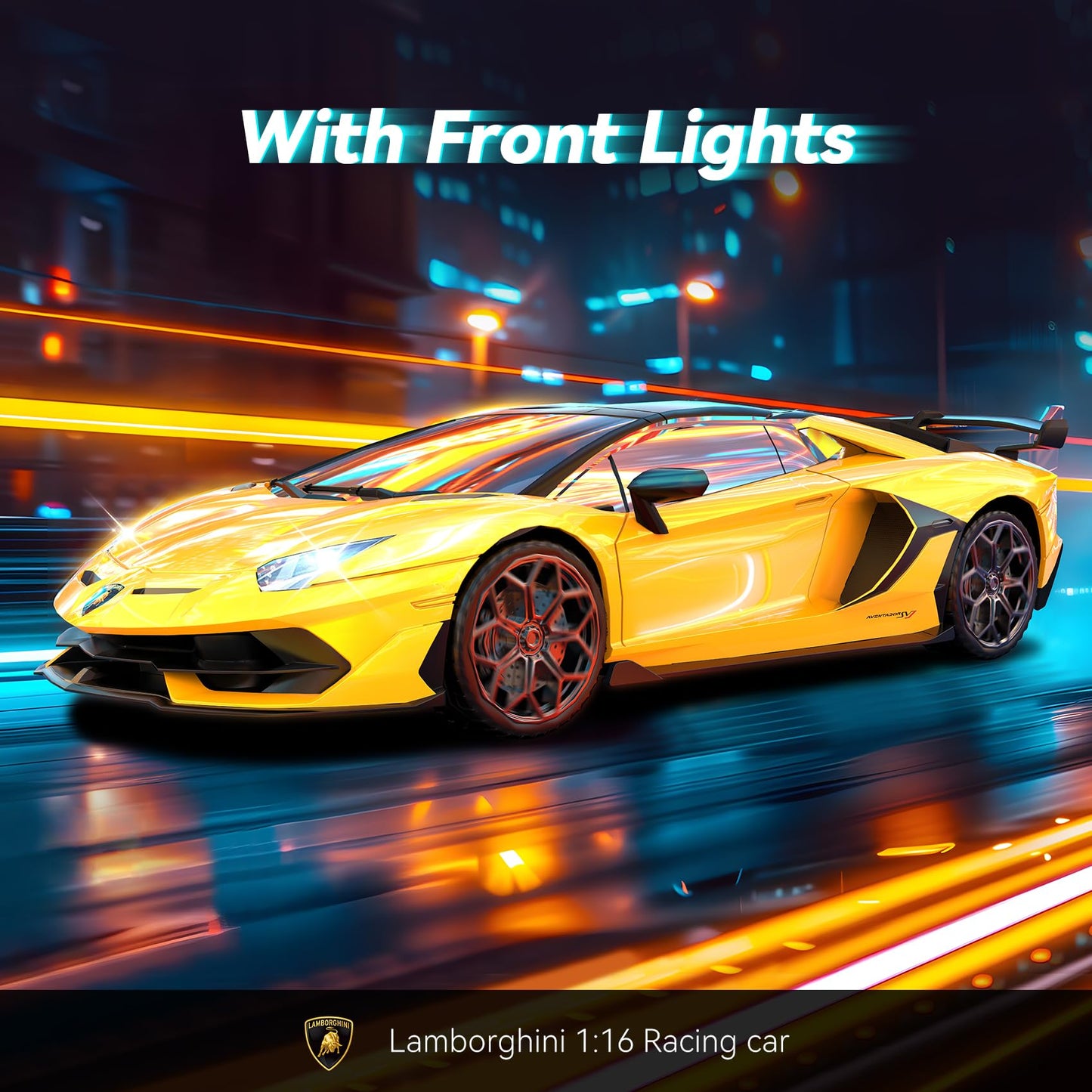 Lamborghini Remote Control Car，Officially Licensed Lambo Aventador SVJ Model，1:16 Scale Toy Car for Kids，Electric Sport Racing Hobby RC Cars，Birthday Gift for Boys and Girls