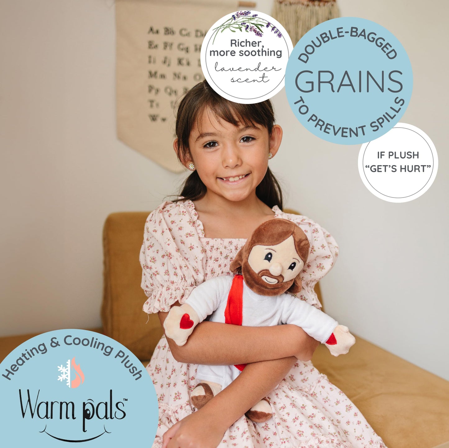 Jesus - Microwavable & Weighted Plush Stuffed Animal - Heated Plushie for Warmth - Cute, Soft, Cozy Toy for Adults & Children (Boys, Girls, & Toddlers) by Warm Pals