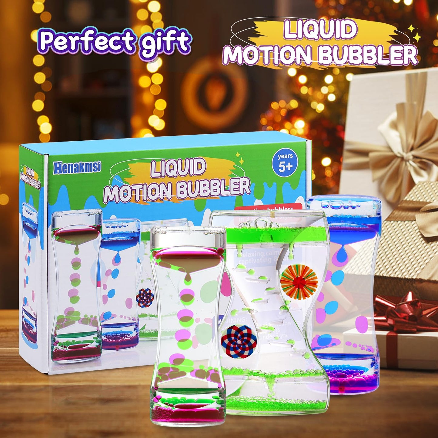 Beffkkip 3Pack Liquid Motion Bubbler Timer for Caliming Sensory Toys, Autism Toys,Fidget Toy, Children Activity, Novelty Gifts,Holiday Stocking Stuffers, ADHD Office Home Desk Decorations