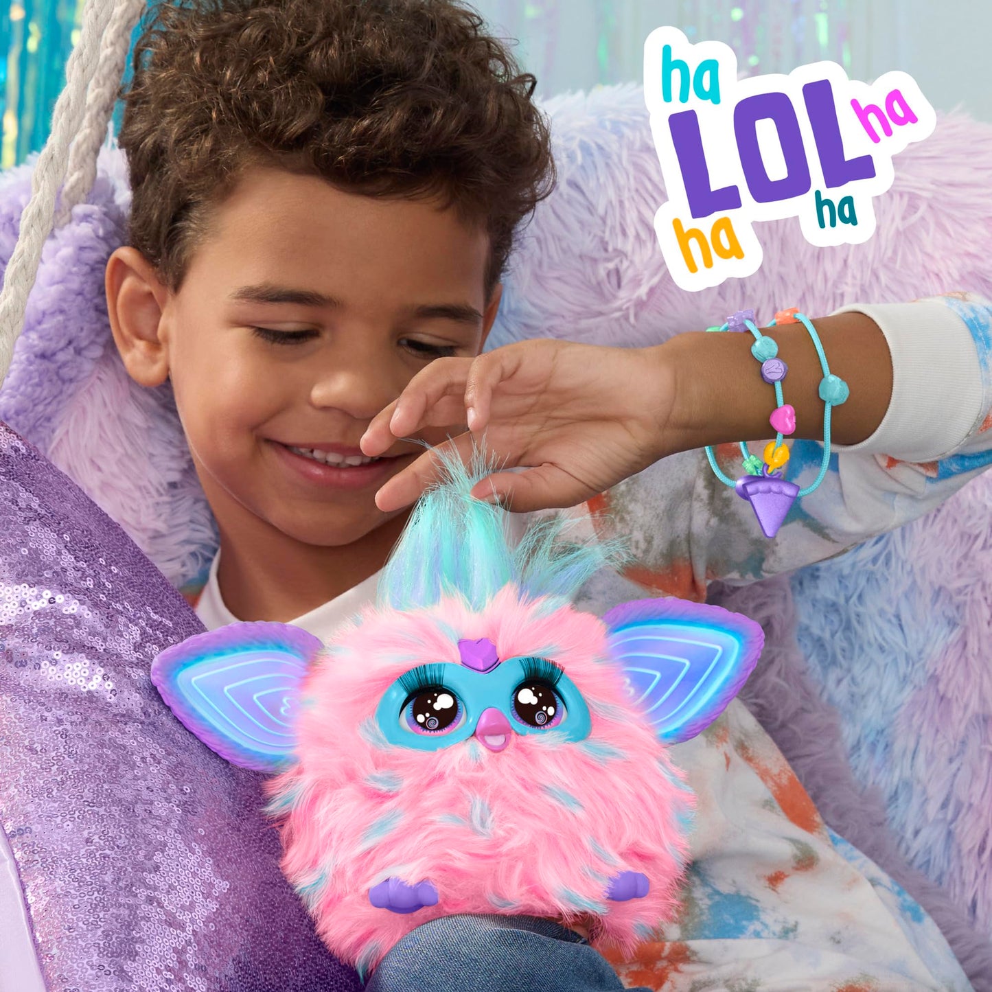Furby Cotton Candy, 15 Fashion Accessories, Interactive Plush Toys for 6 Year Old Girls & Boys & Up, Voice Activated Animatronic, Pink & Blue (Amazon Exclusive)