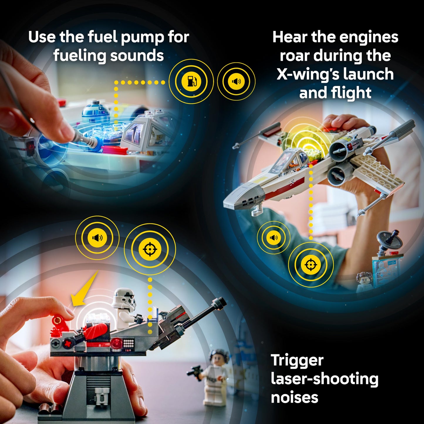 LEGO Star Wars SMART Play: Luke’s Red Five X-Wing Interactive Building Toy - All-in-One Set - Reacts to How You Move and Play with a SMART Brick - Gift for Boys, Girls, Kids Ages 6+ - 75423
