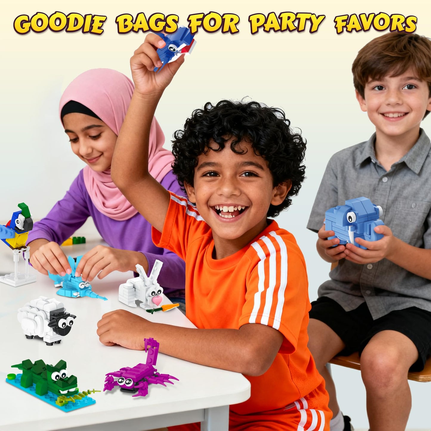Glikid 24 Packs Party Favors for Kids 4-8 8-12, 961 PCS Mini Animal Building Blocks Blind Bags for Easter Valentines Day Birthday Goodie Bags, Treasure Box Toys for Classroom, Pinata Stuffers