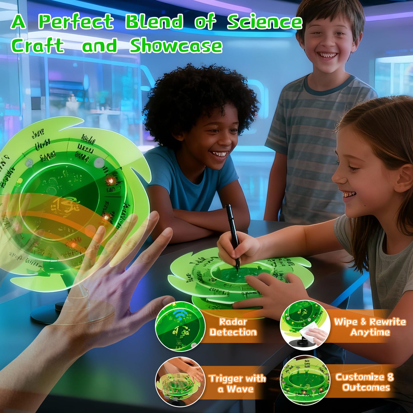 eUda+ STEM Fortune Wheel for 8-12 13-17 Stem Toys for Ages 8-13 Stem Games for Kids Ages 9-14 Electronics Exploration Kits for Kids 8-12 Interactive Lucky Wheel (Assembly Version, RPC)
