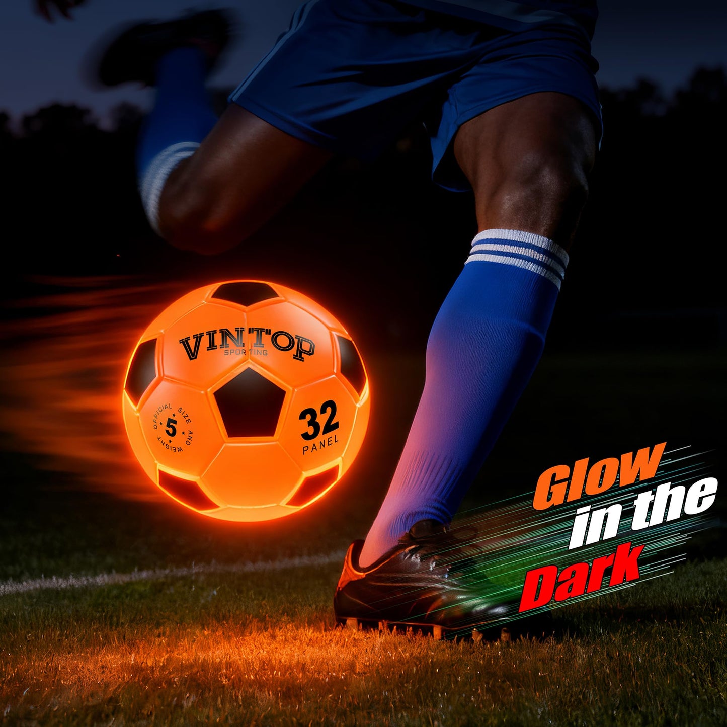 HIEMAO Glow in The Dark Soccer Ball for Kids Boys Ages 8-12 15, Light Up LED Soccer Ball Toys with Pump for Indoor/Outdoor, Fun Gift for Teens Christmas Birthday, Size 5 Night Sports Gear Games