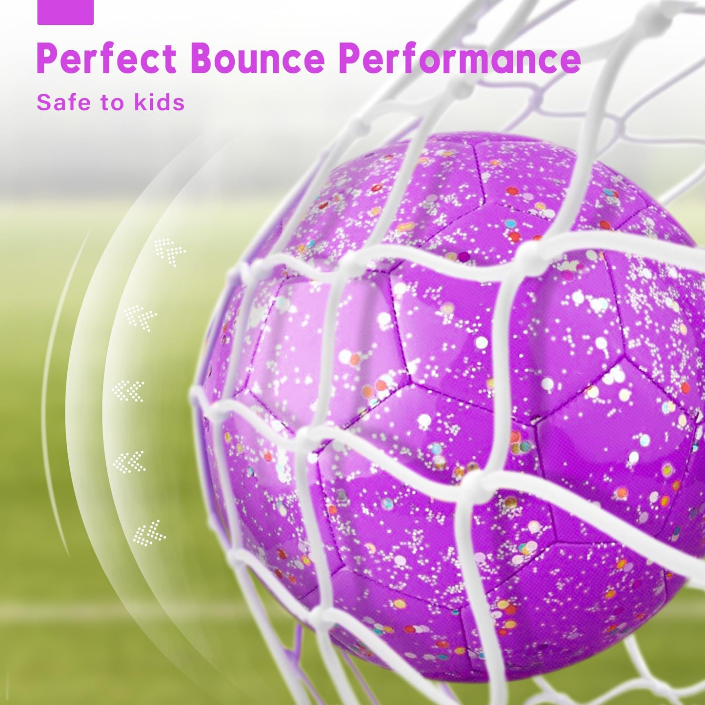 AceVernine Soccer Balls Size 3, Sparkle Soccer Ball for Girls Kids 3-8 4-6 6-8 Glitter Outdoors Sports Recreation Playing Ball for Birthday Easter Soccer Gifts (Glitter Purple, Size 3)